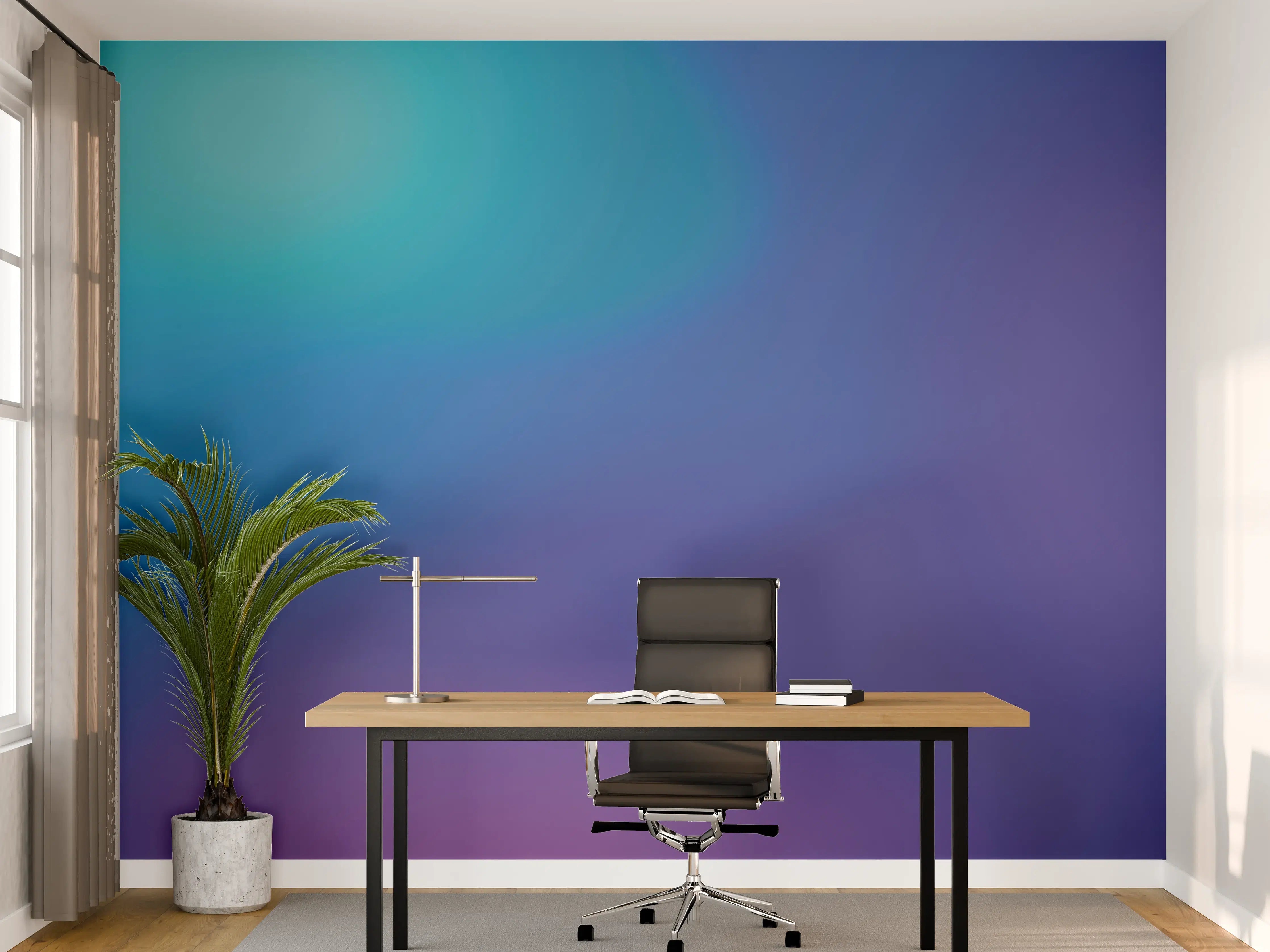 Büro Wandgestaltung - Farbverlauf in Blau-Lila