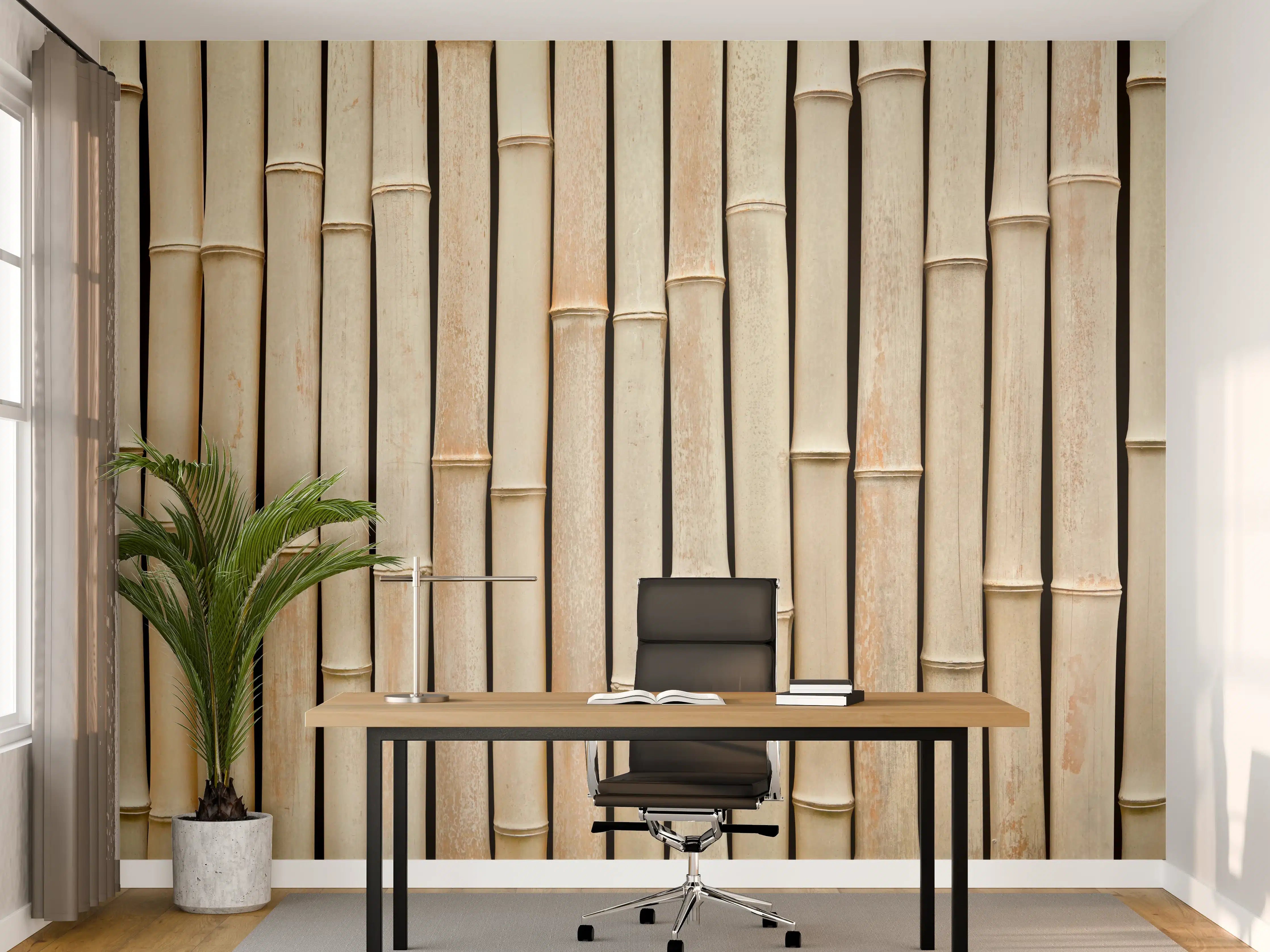 Büro Wandgestaltung - Fassade aus schönem Bambus