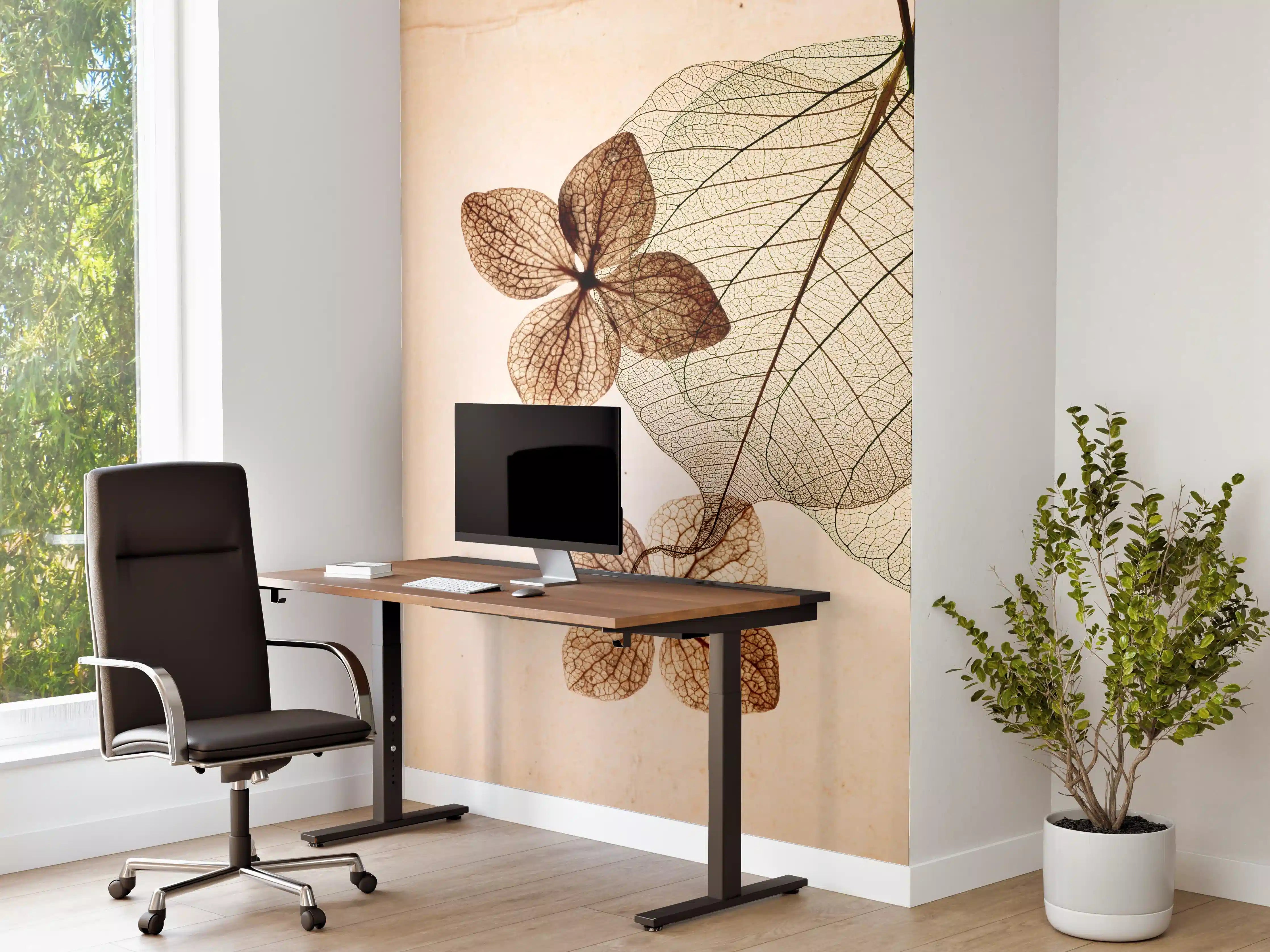 Büro Wandgestaltung - Feine Blattvenen Makrofotografie