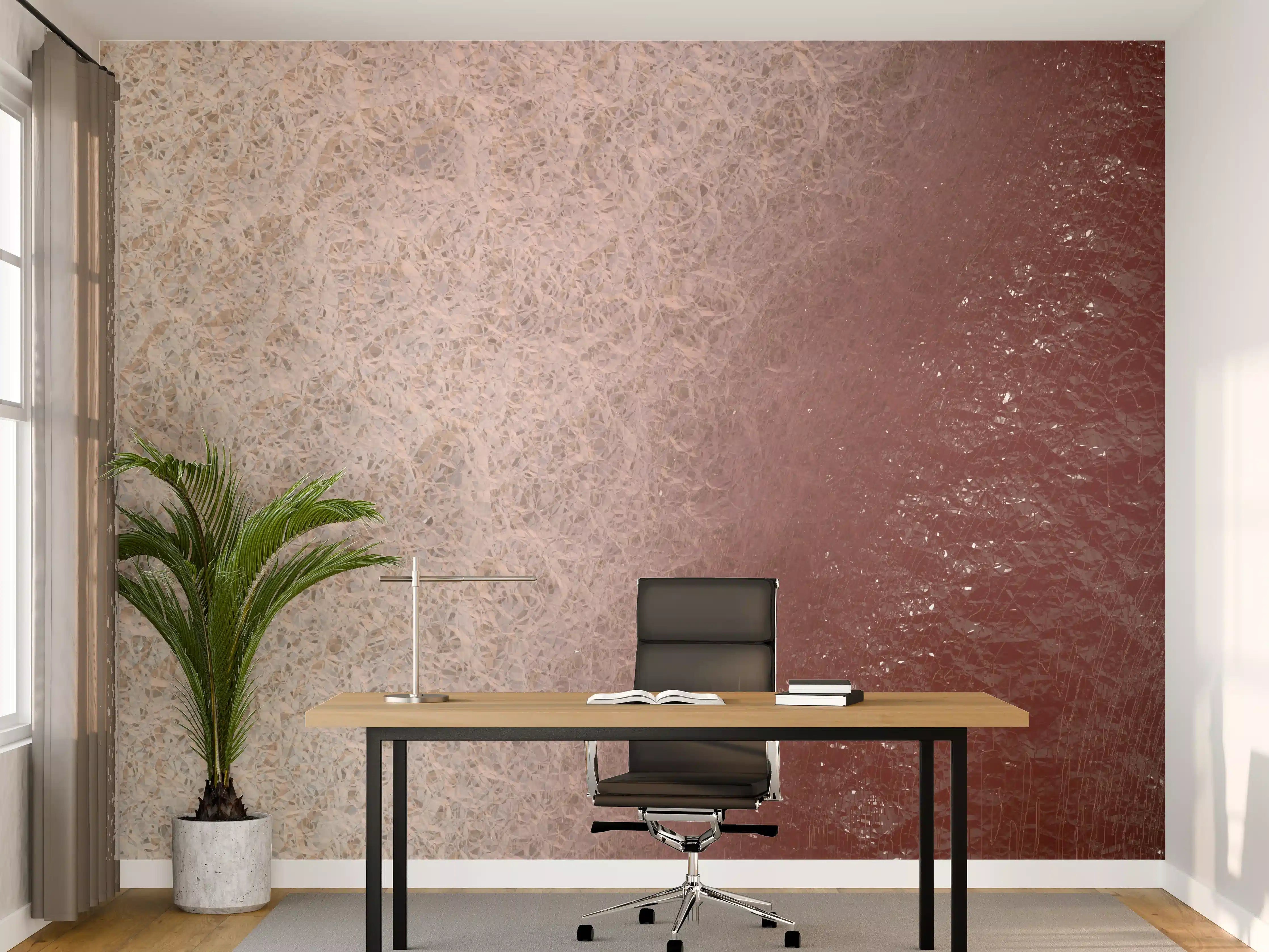 Büro Wandgestaltung - Feines Metallmuster in warmen Tönen