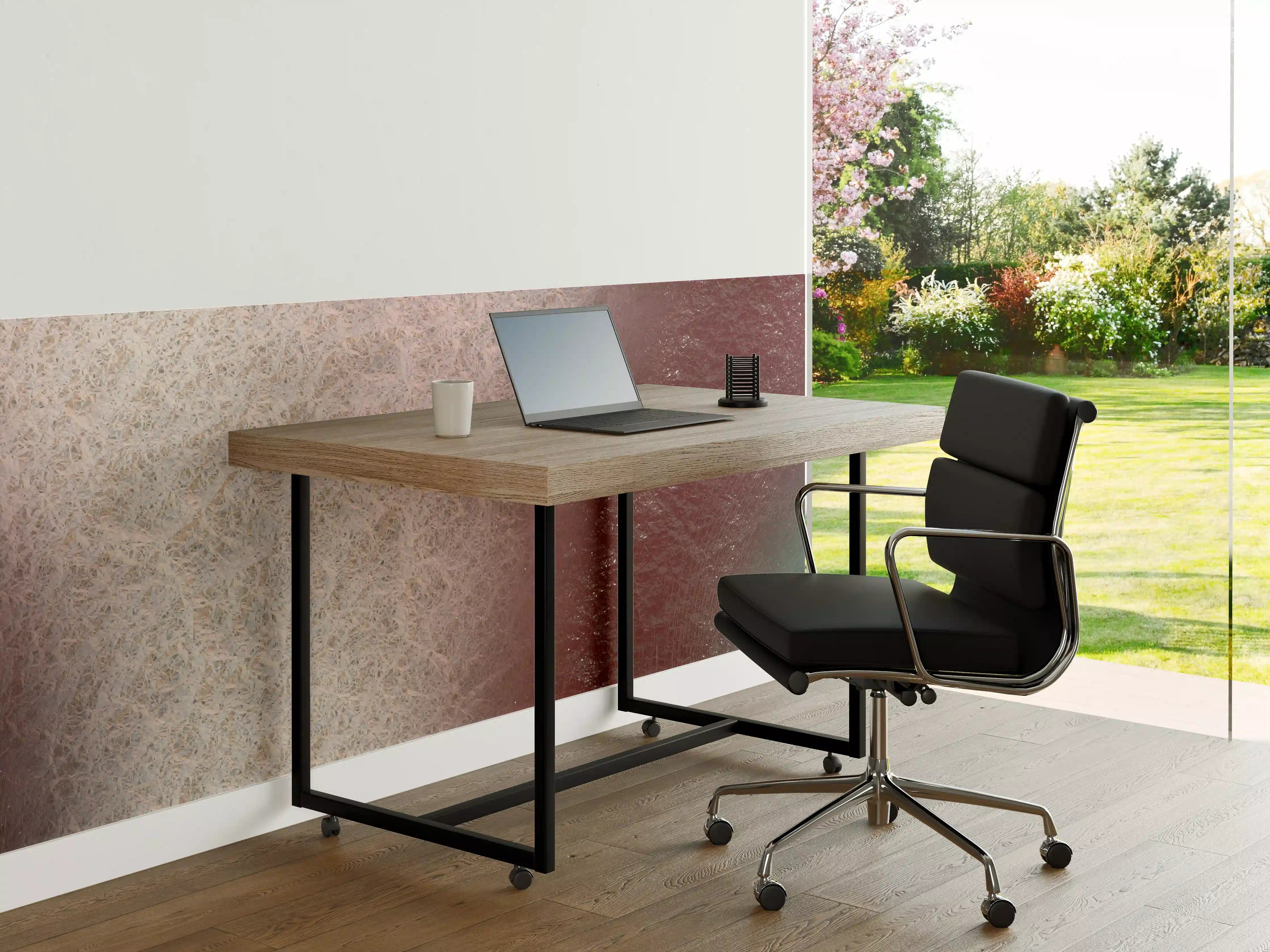 Büro Wandgestaltung - Feines Metallmuster in warmen Tönen