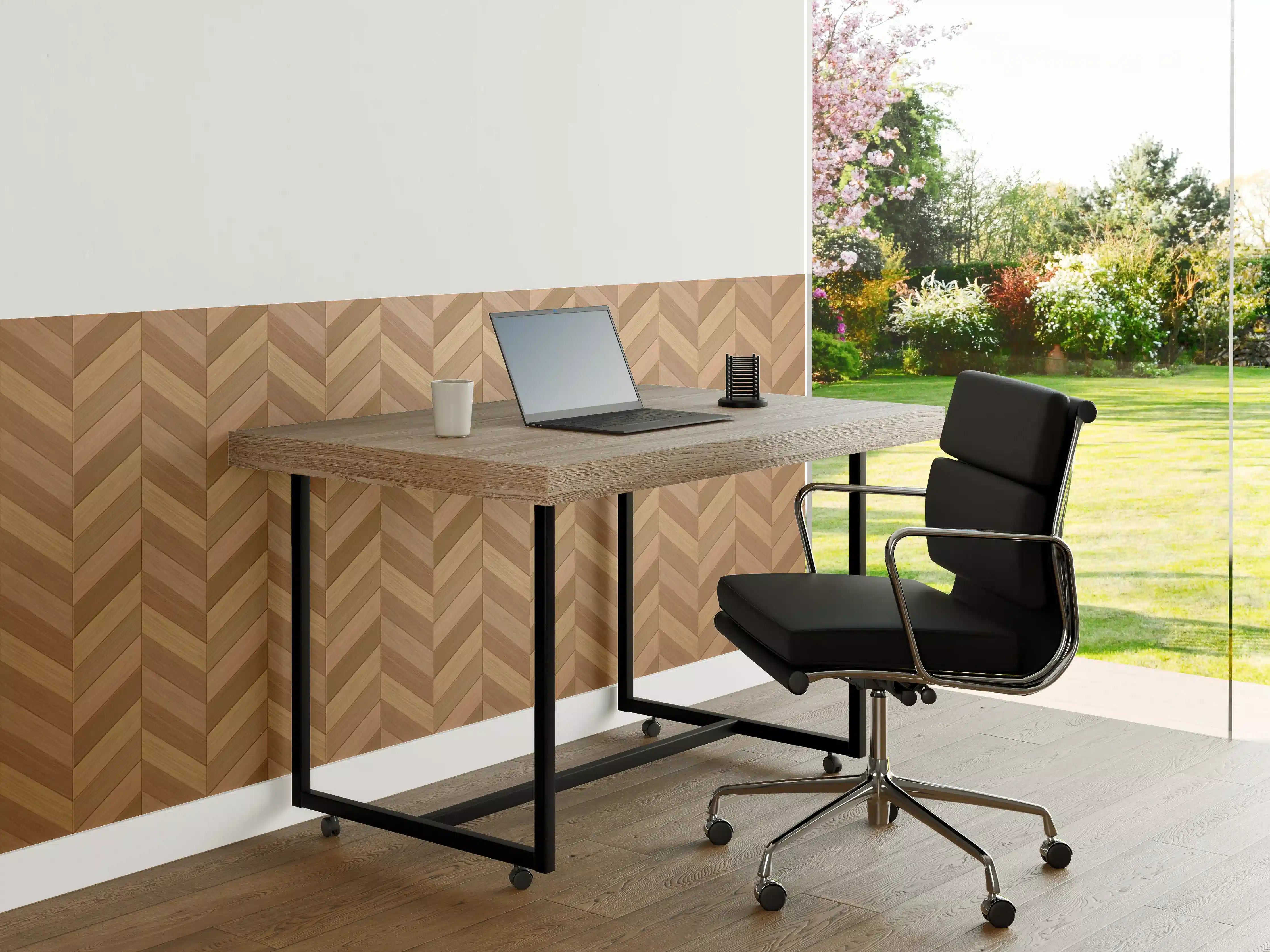 Büro Wandgestaltung - Fischgrät Parkett Braun