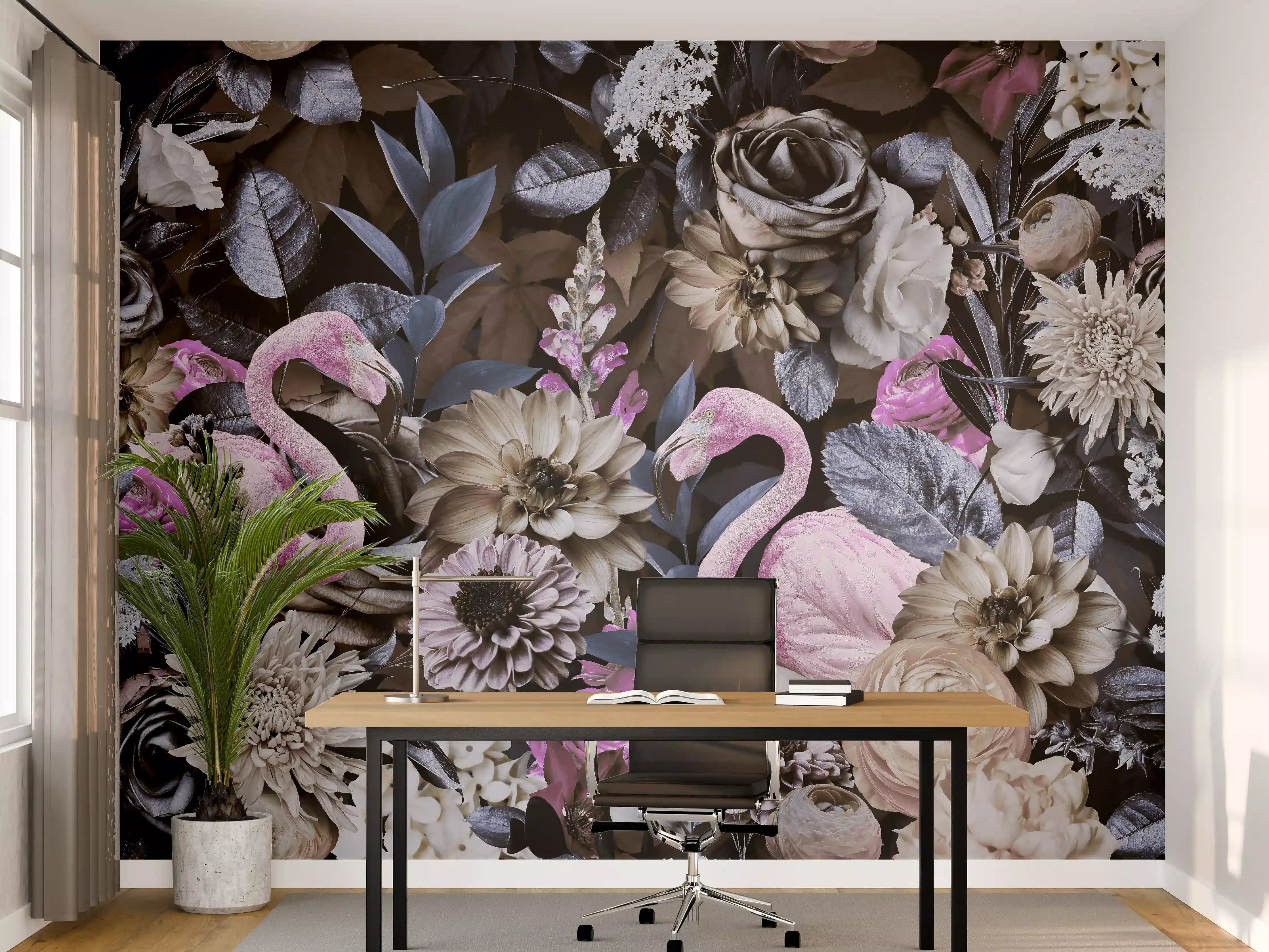 Büro Wandgestaltung - Flamingo Garden - Floral