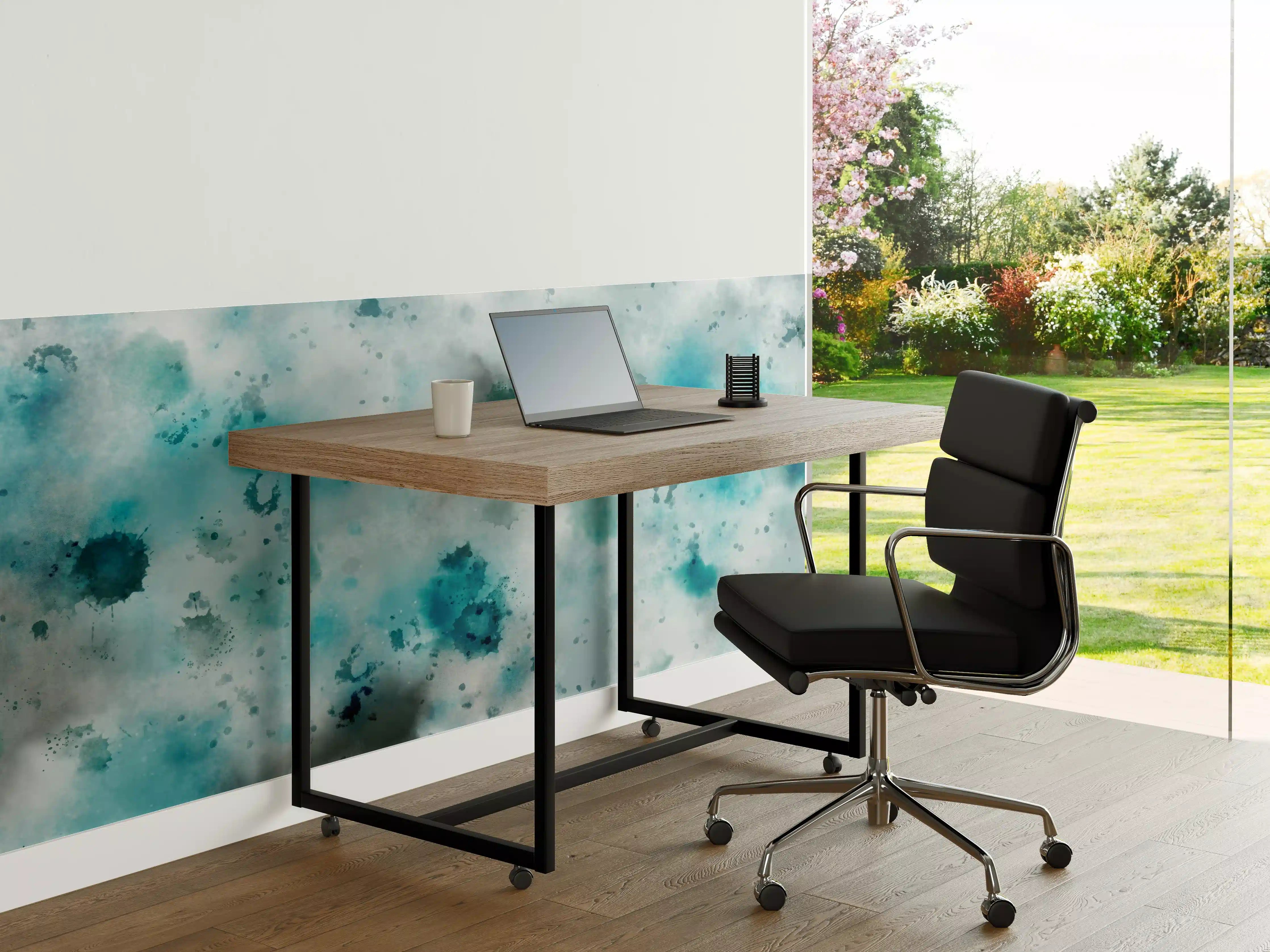 Büro Wandgestaltung - Flecken auf türkisfarbenen Aquarellhintergrund