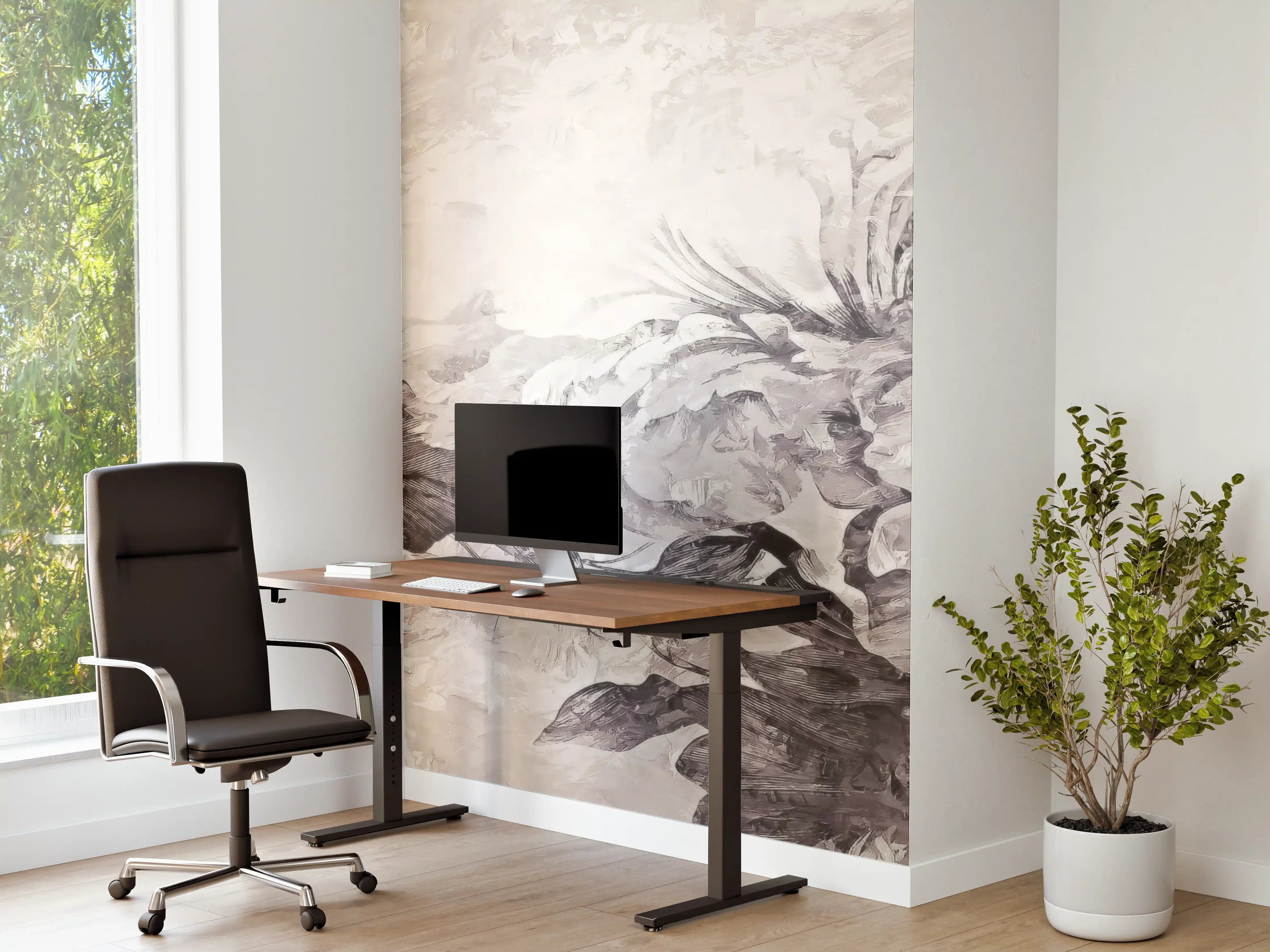 Büro Wandgestaltung - Floral Grau Abstrakte Textur
