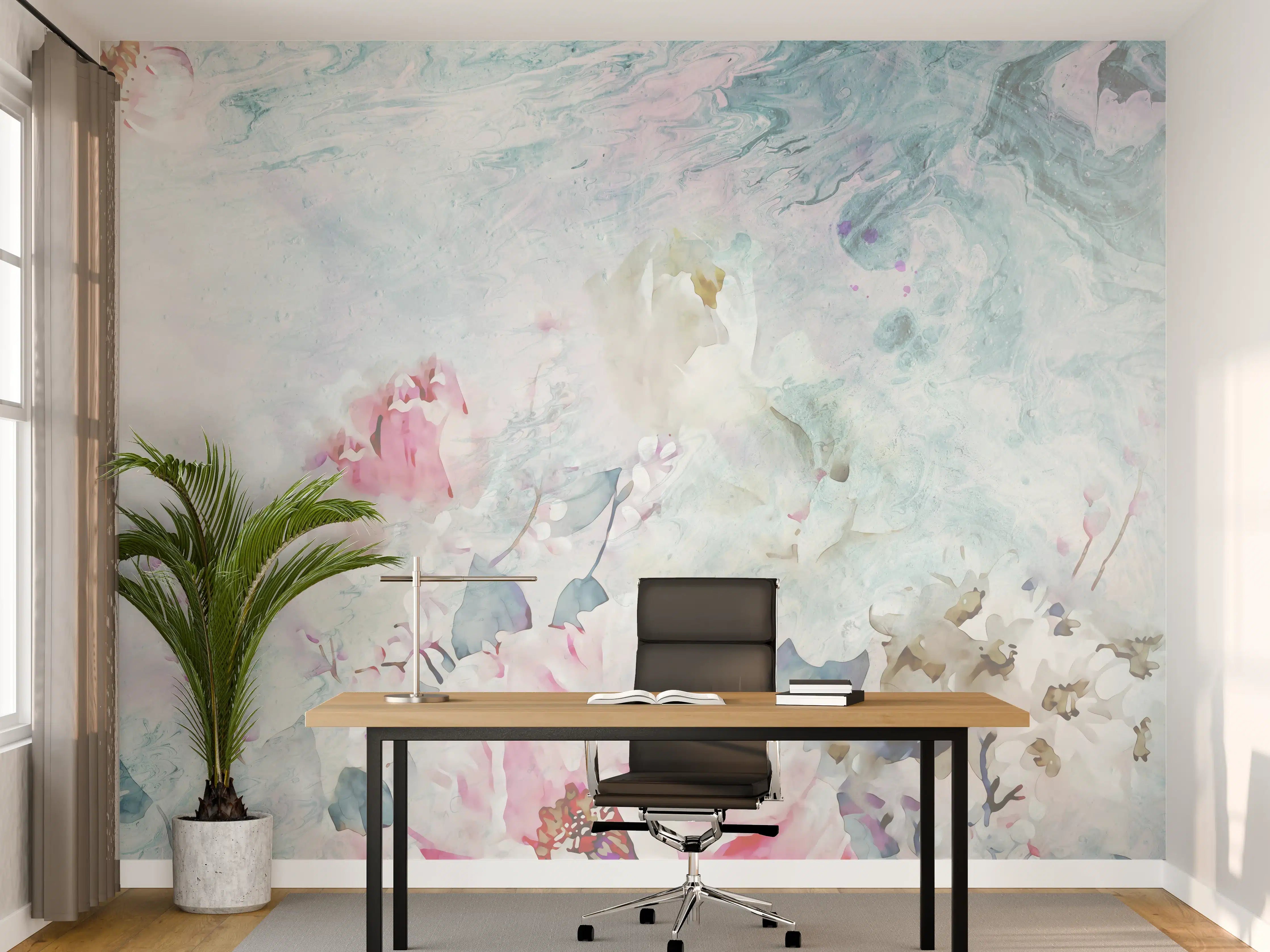 Büro Wandgestaltung - Florale Kunst - Blumen Portrait