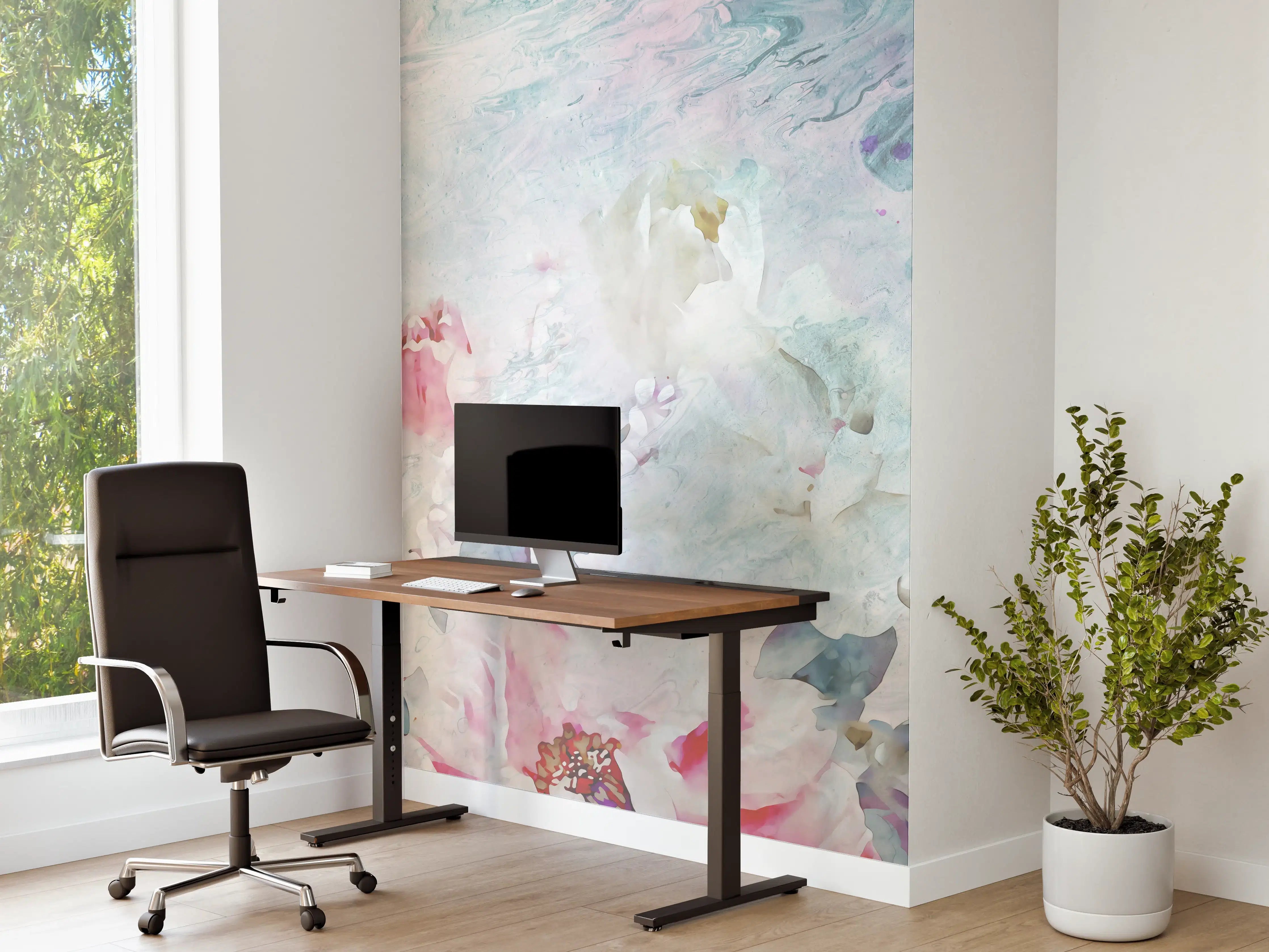 Büro Wandgestaltung - Florale Kunst - Blumen Portrait