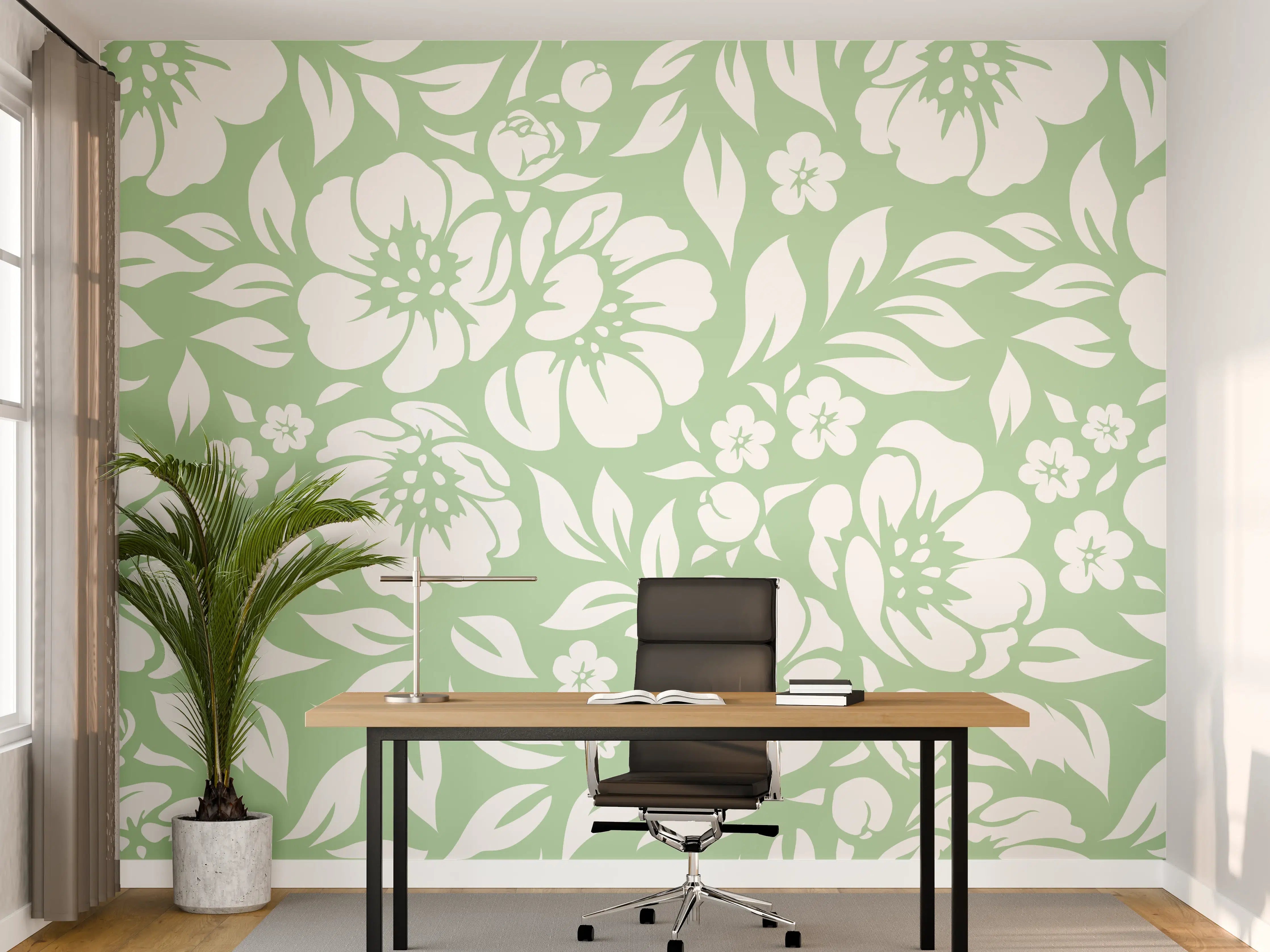 Büro Wandgestaltung - Florale Muschio-Design