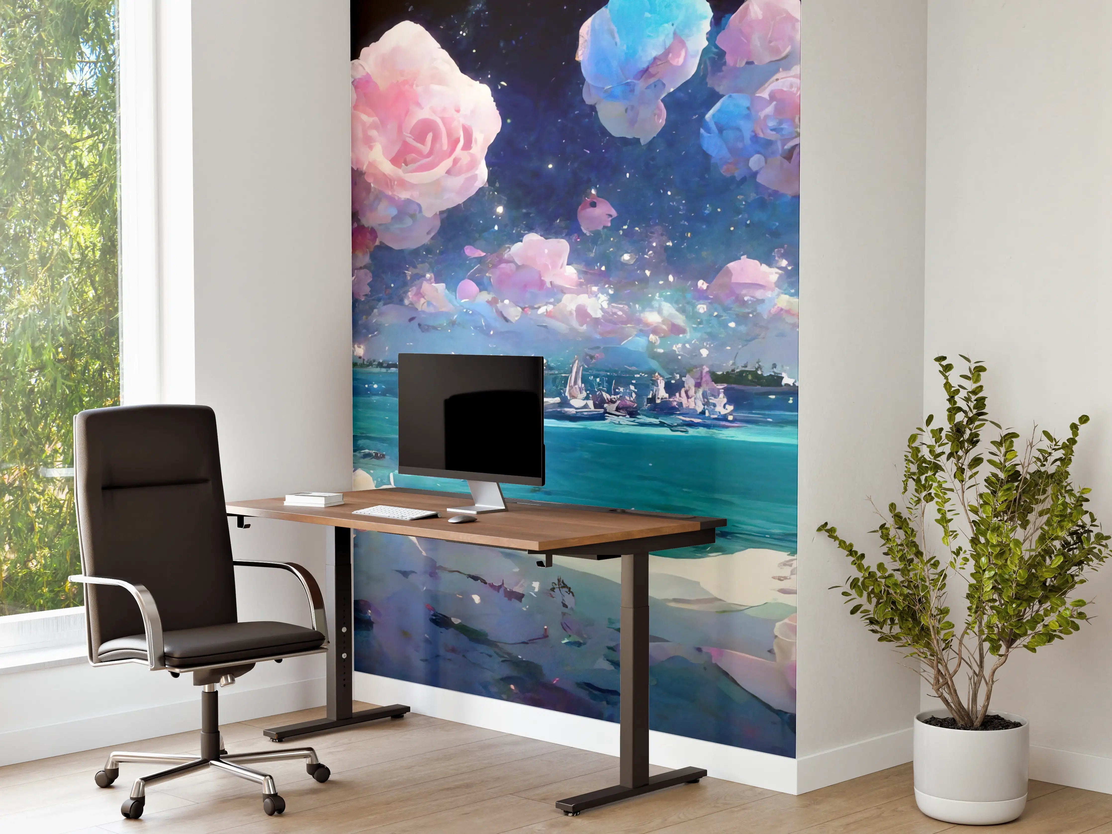 Büro Wandgestaltung - Florale Traumwelt - Ozean