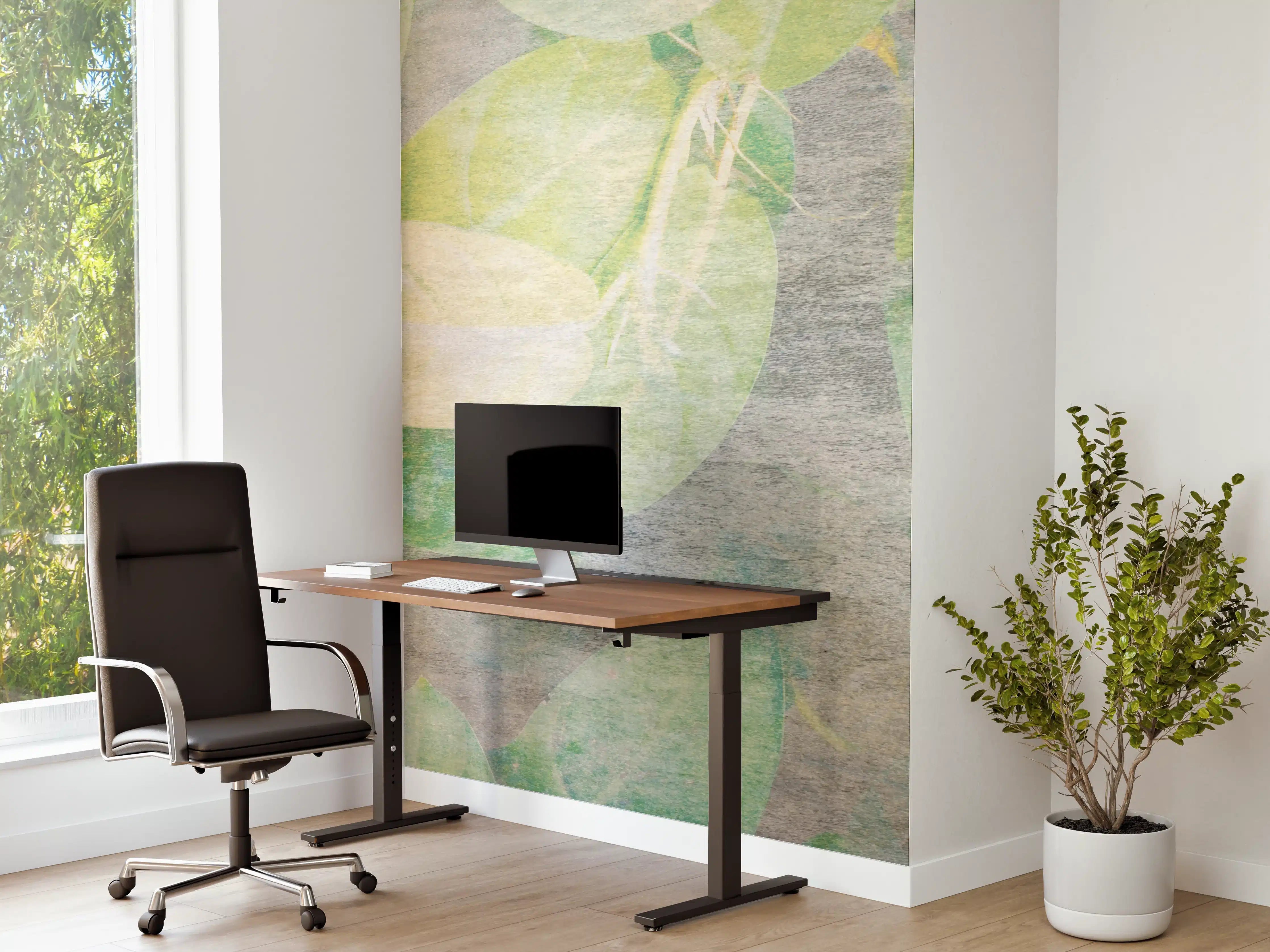 Büro Wandgestaltung - Florale Wand - Gräulich