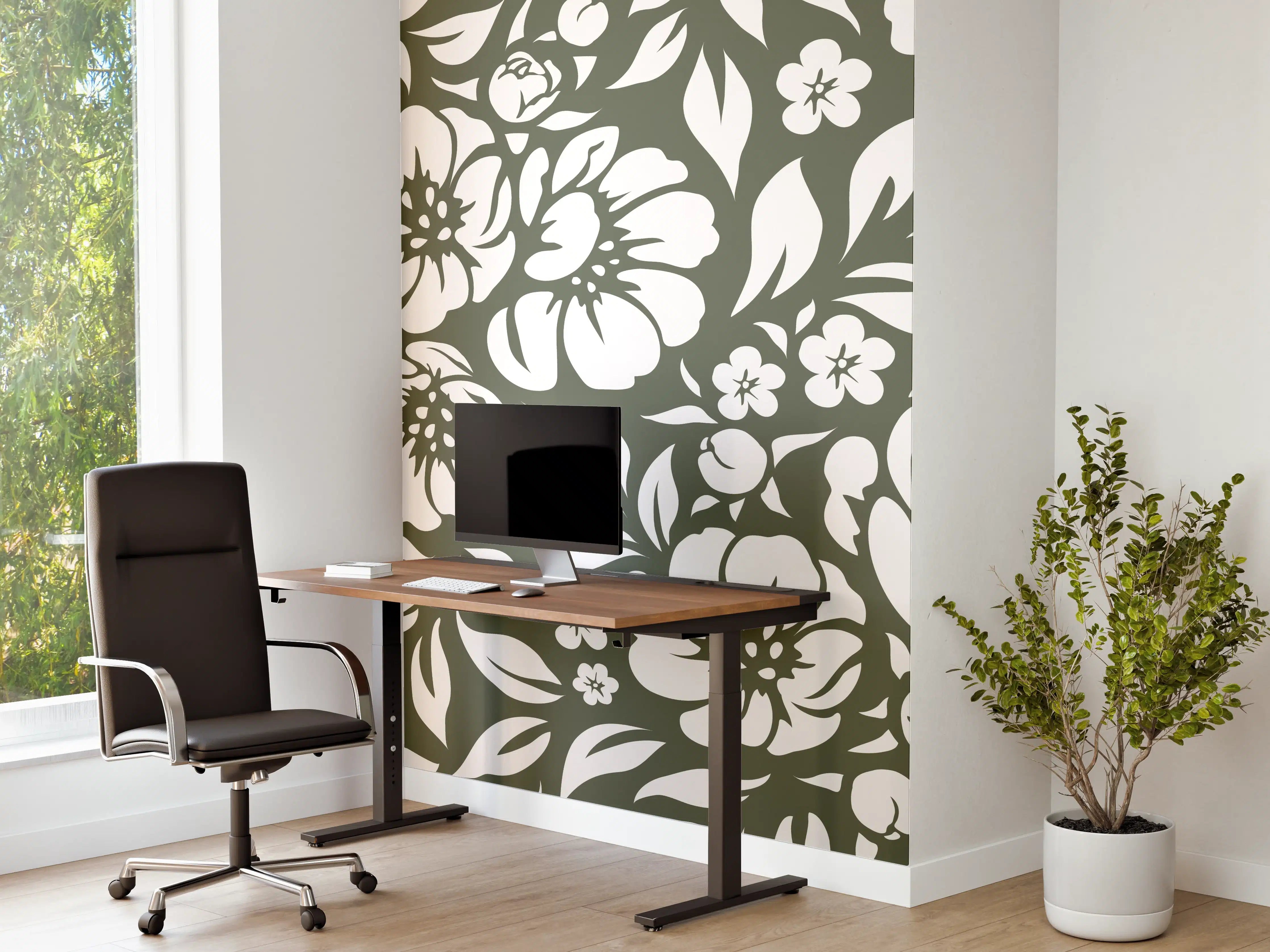 Büro Wandgestaltung - Florale Wanddekoration
