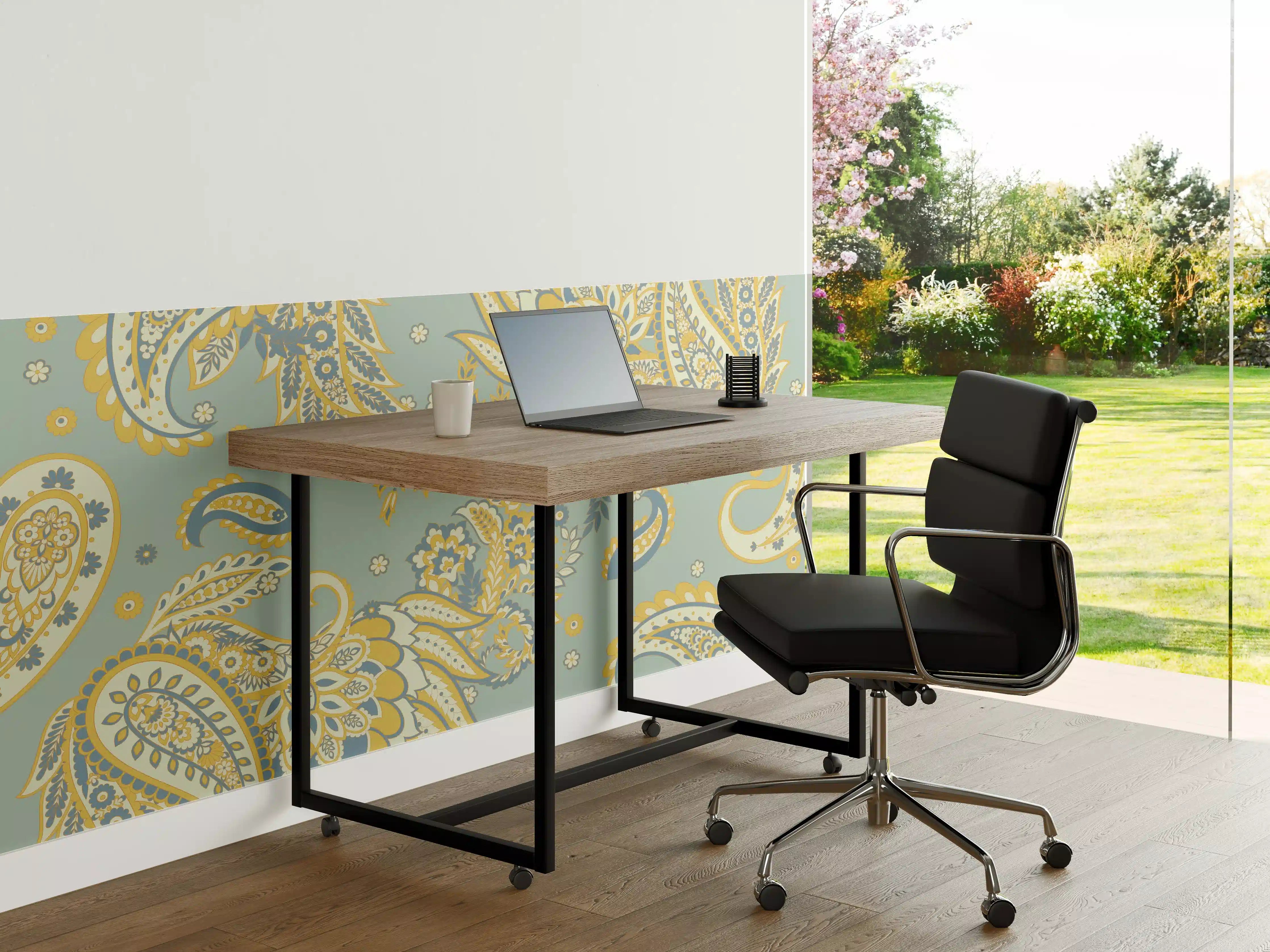 Büro Wandgestaltung - Floraler Stoffhintergrund