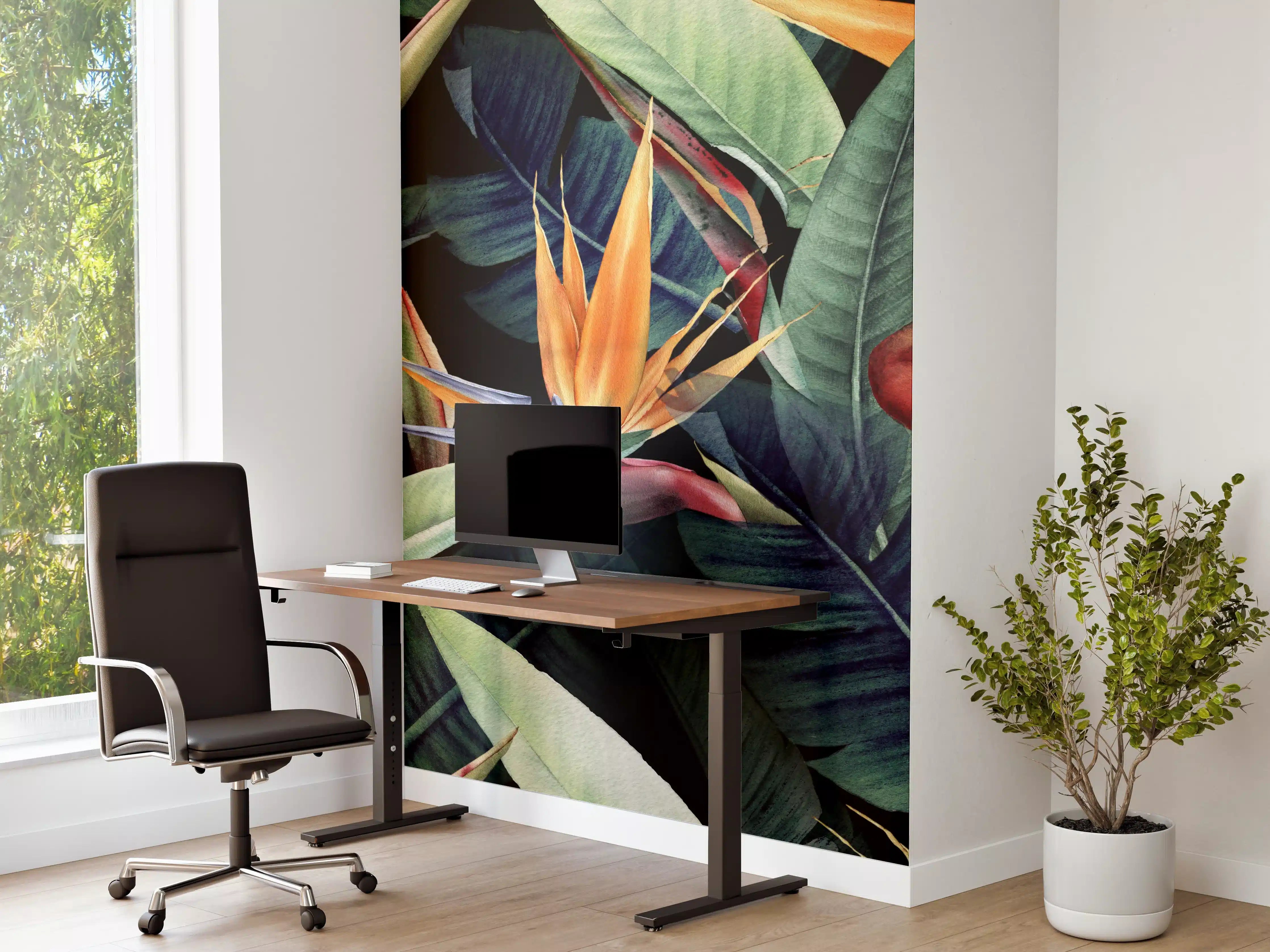 Büro Wandgestaltung - Florales Blätter Muster