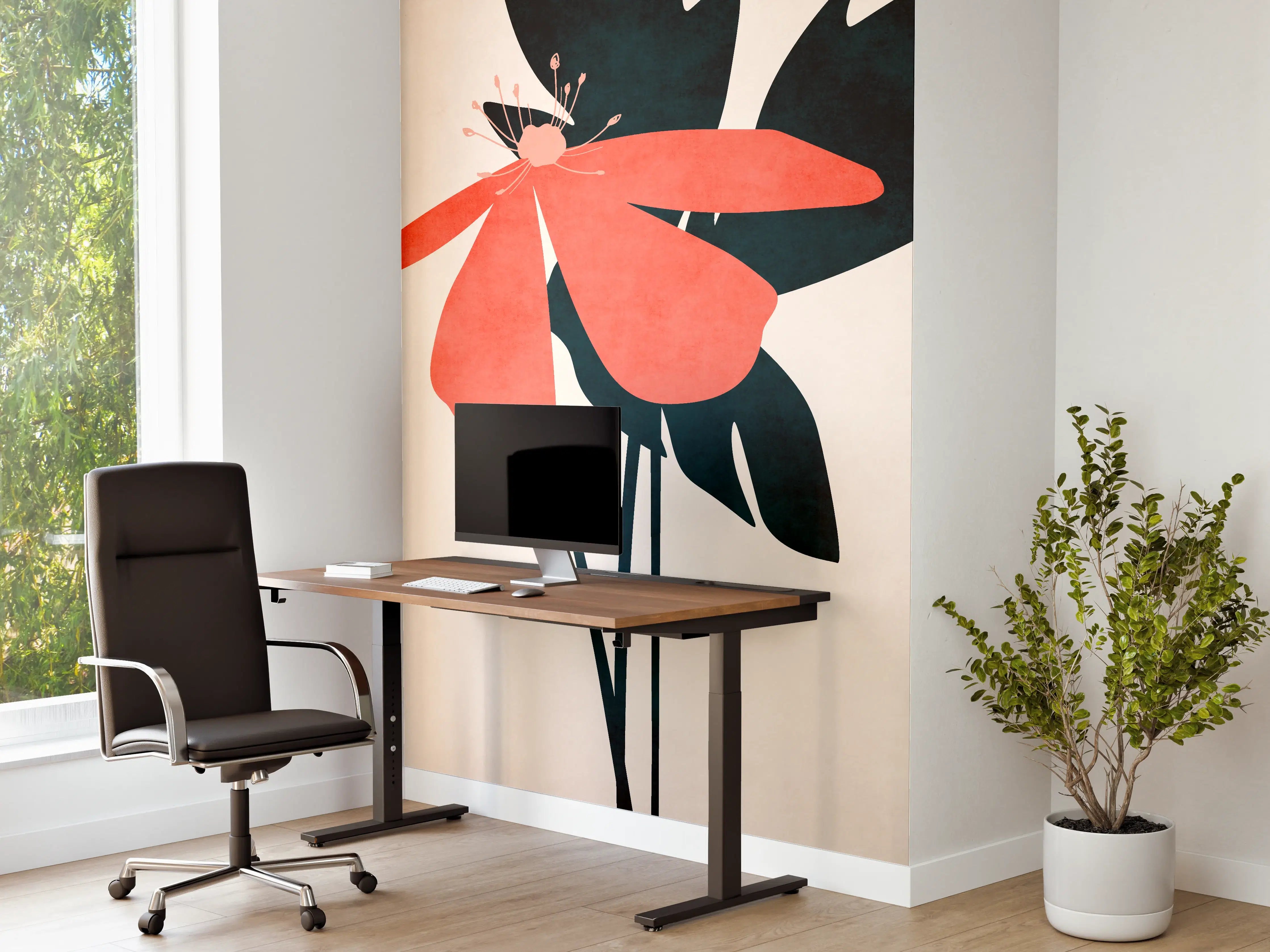 Büro Wandgestaltung - Florales Gemälde - Blumen