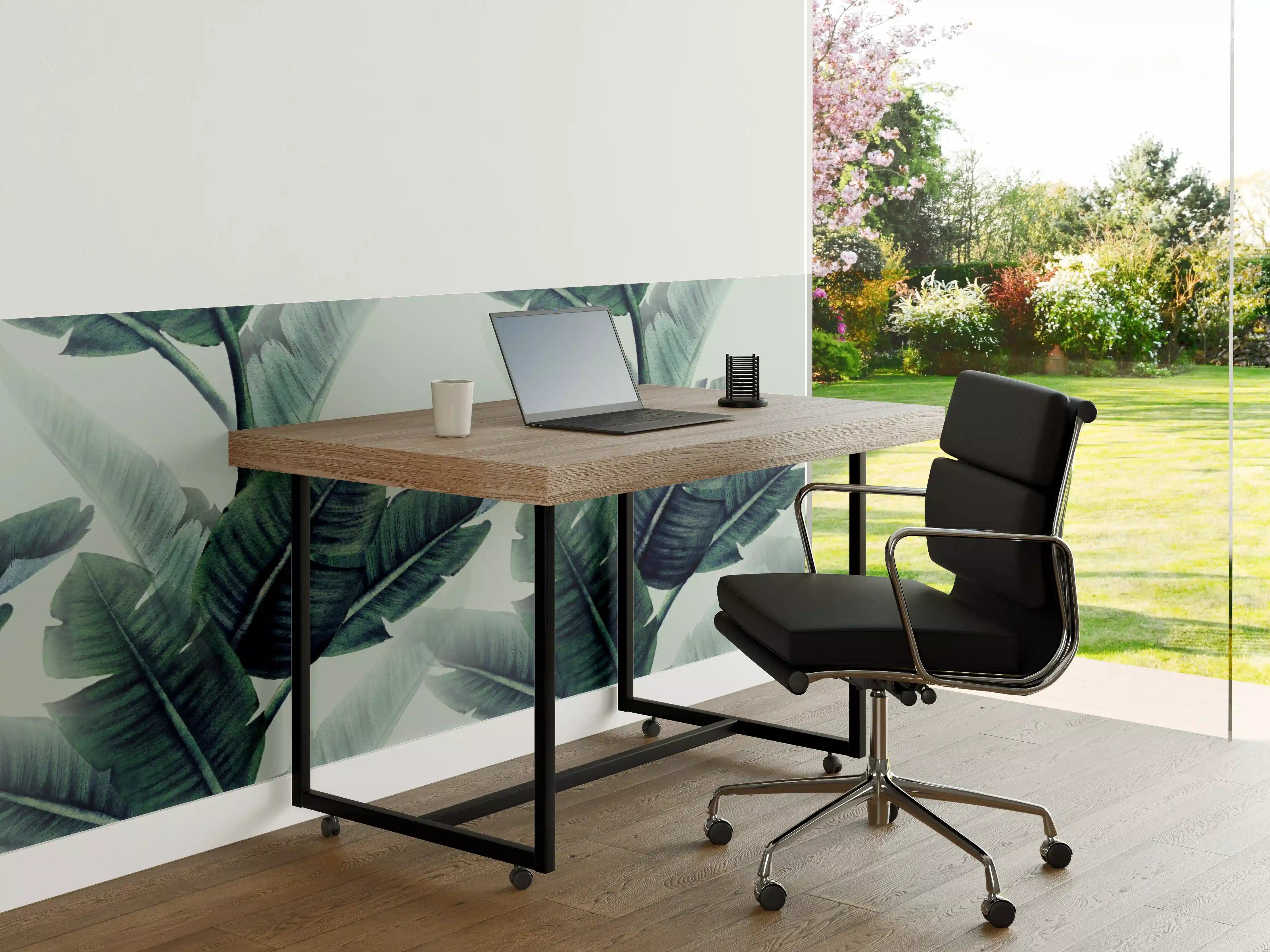 Büro Wandgestaltung - Florales Muster mit Blättern