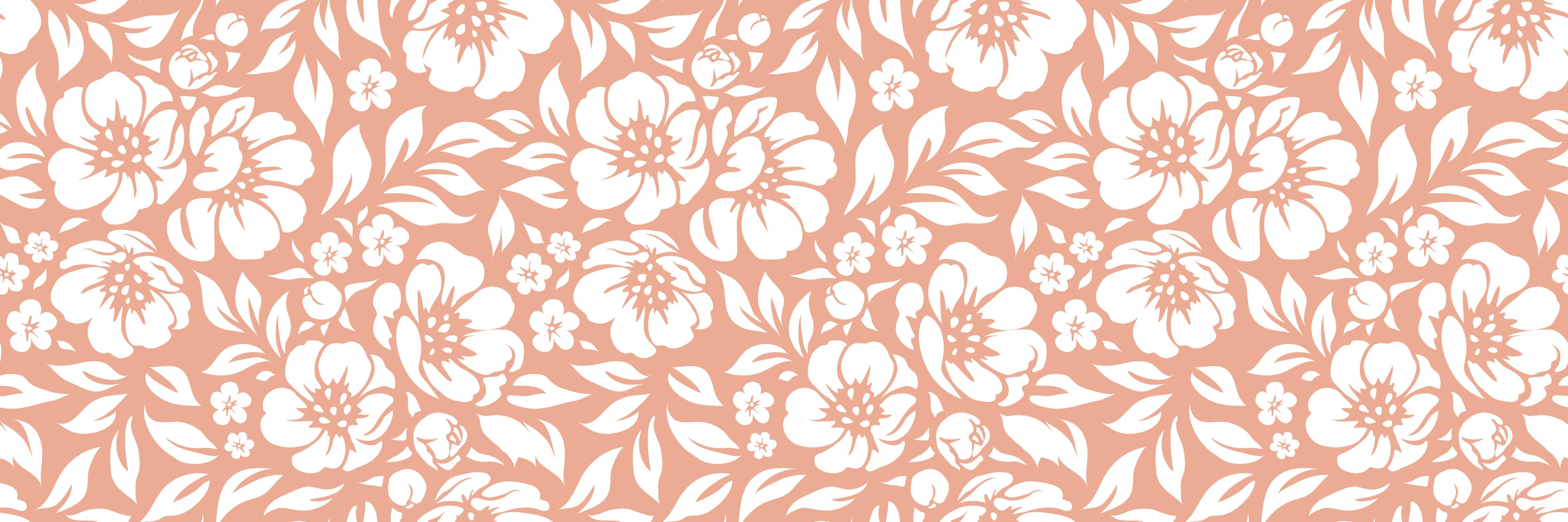 Büro Wandgestaltung-Florales Salmone-Muster