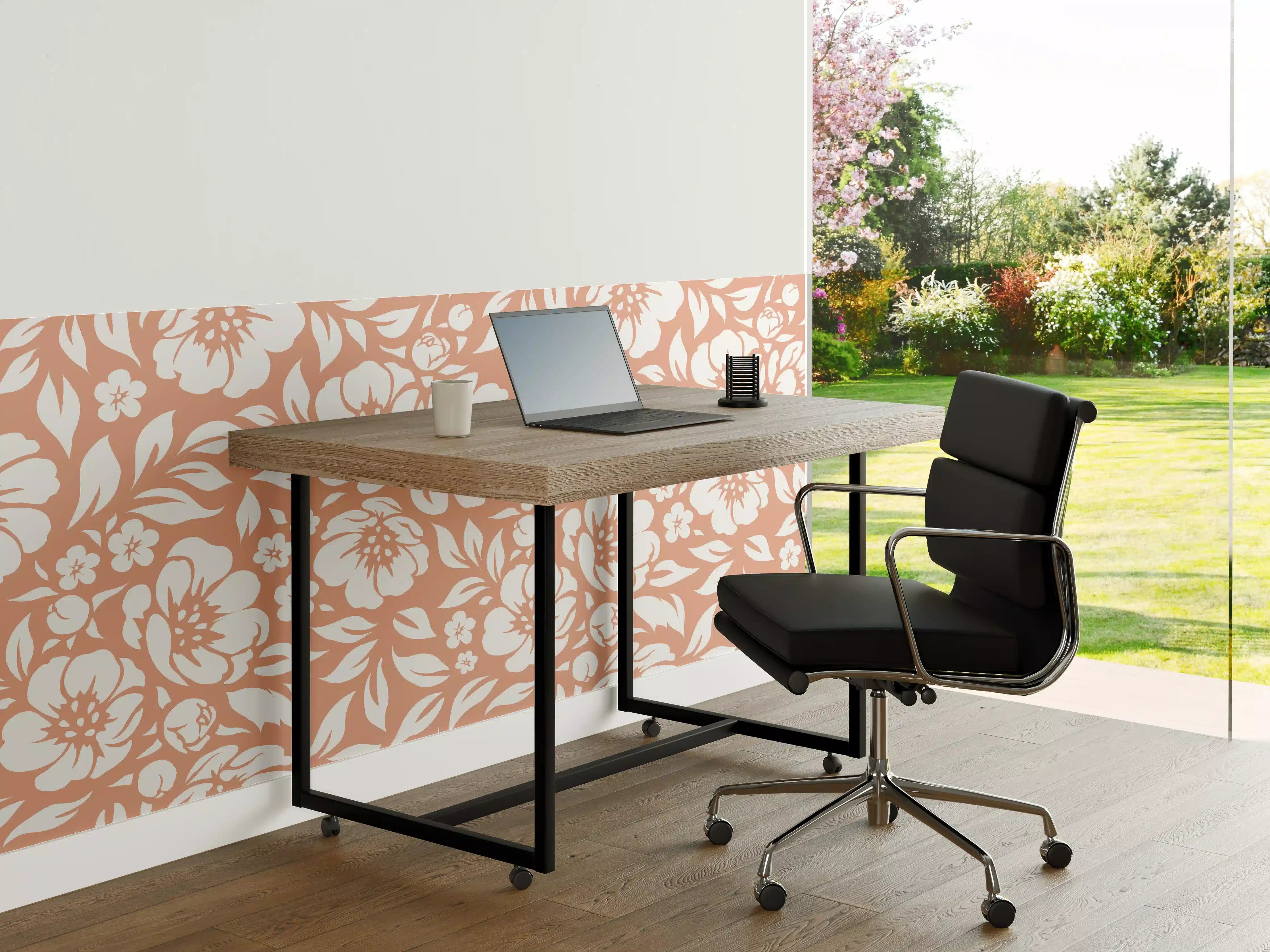 Büro Wandgestaltung - Florales Salmone-Muster