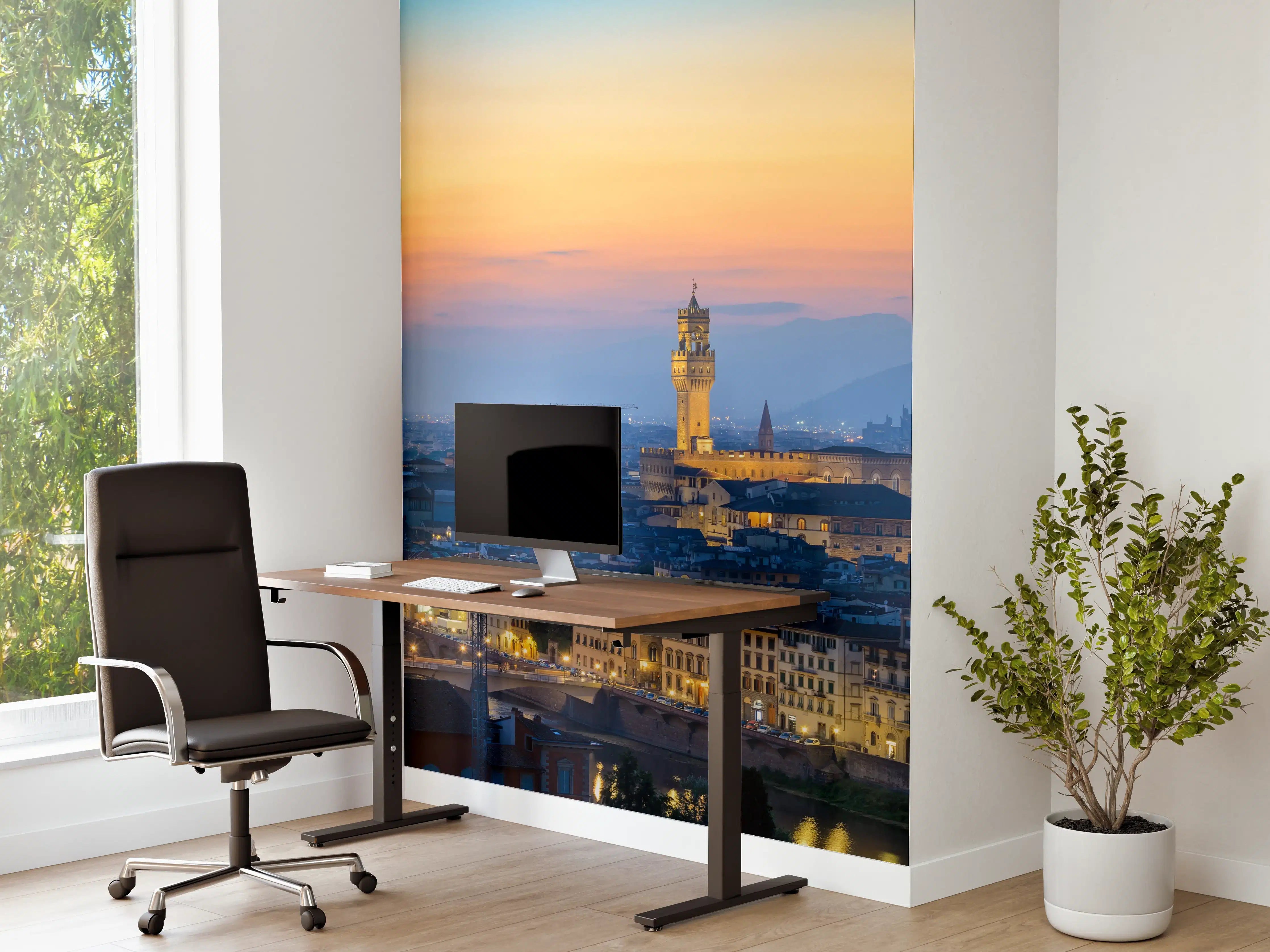 Büro Wandgestaltung - Florenz Skyline im Sonnenuntergang