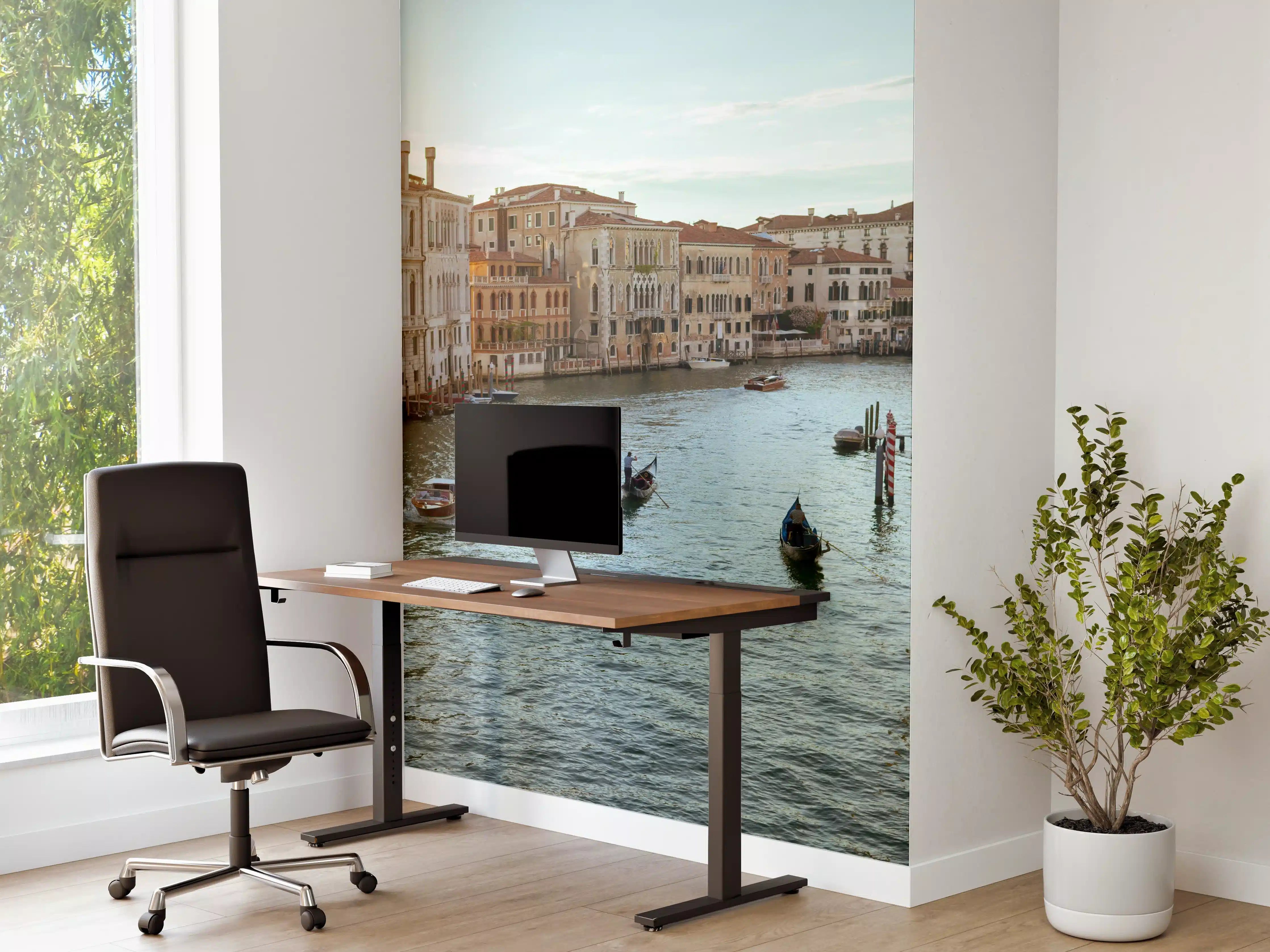 Büro Wandgestaltung - Flusslandschaft mit Gondel - Venedig