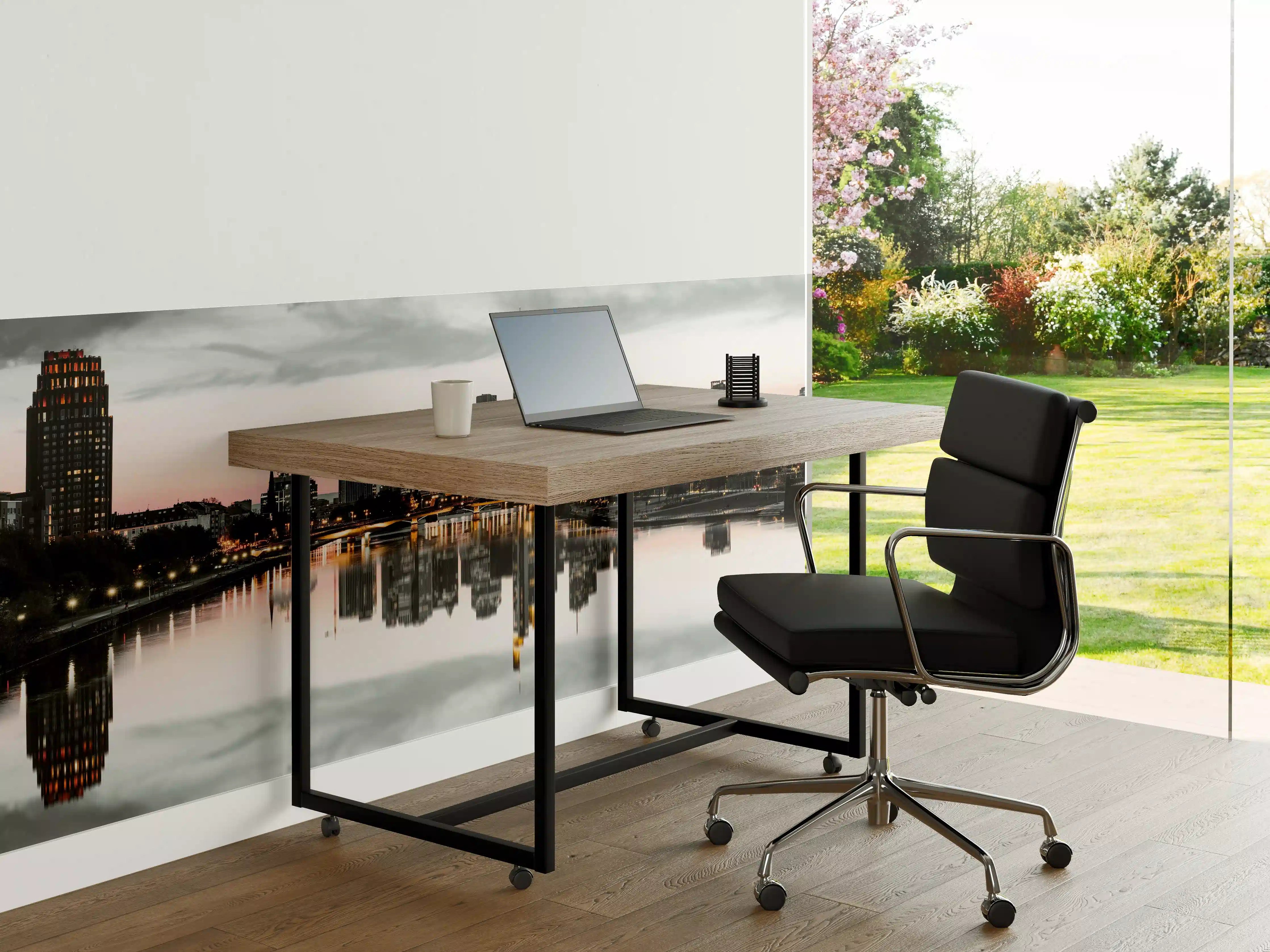Büro Wandgestaltung - Frankfur Skyline Black & White