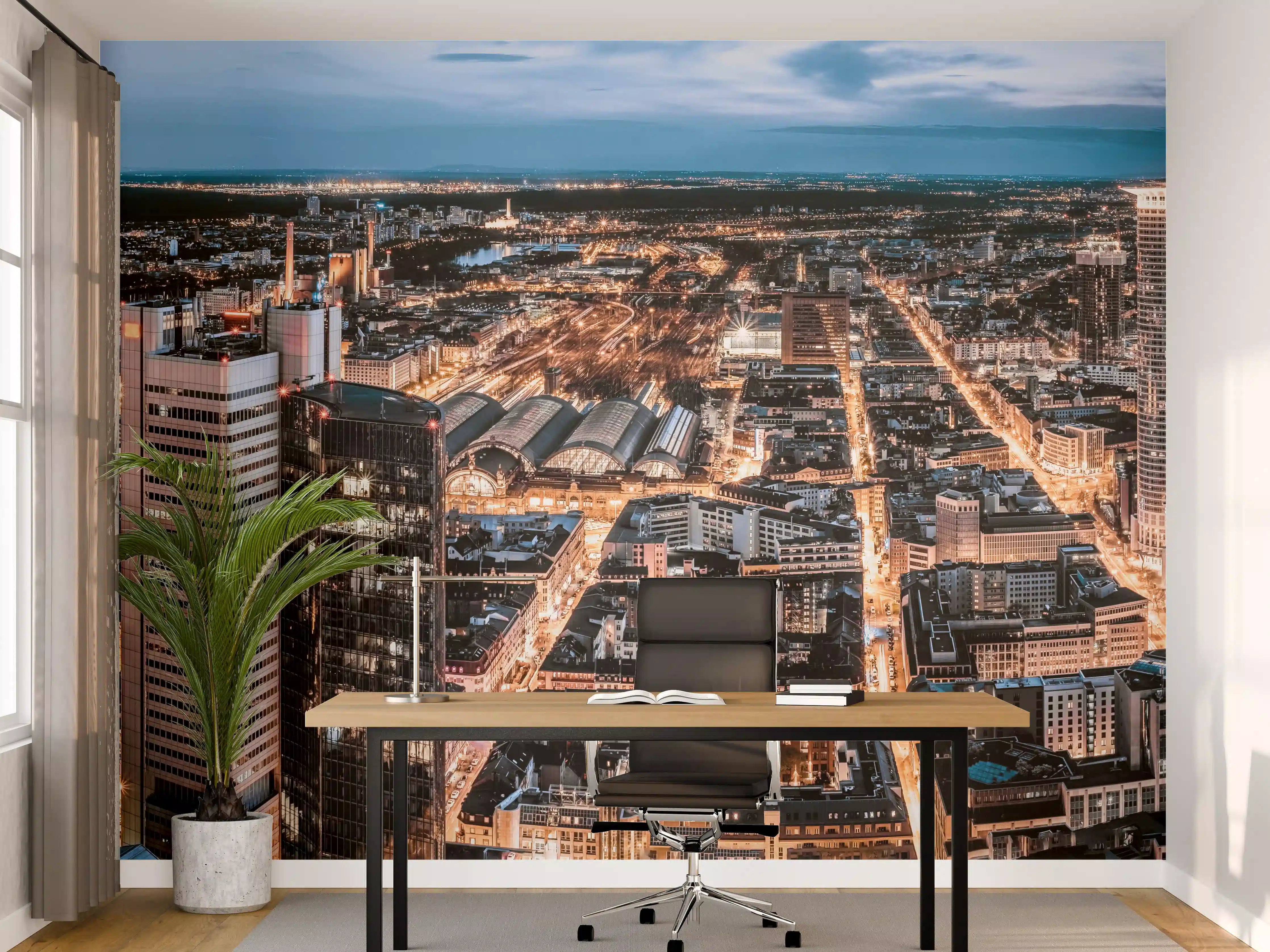 Büro Wandgestaltung - Frankfurt 180-Grad-Panorama