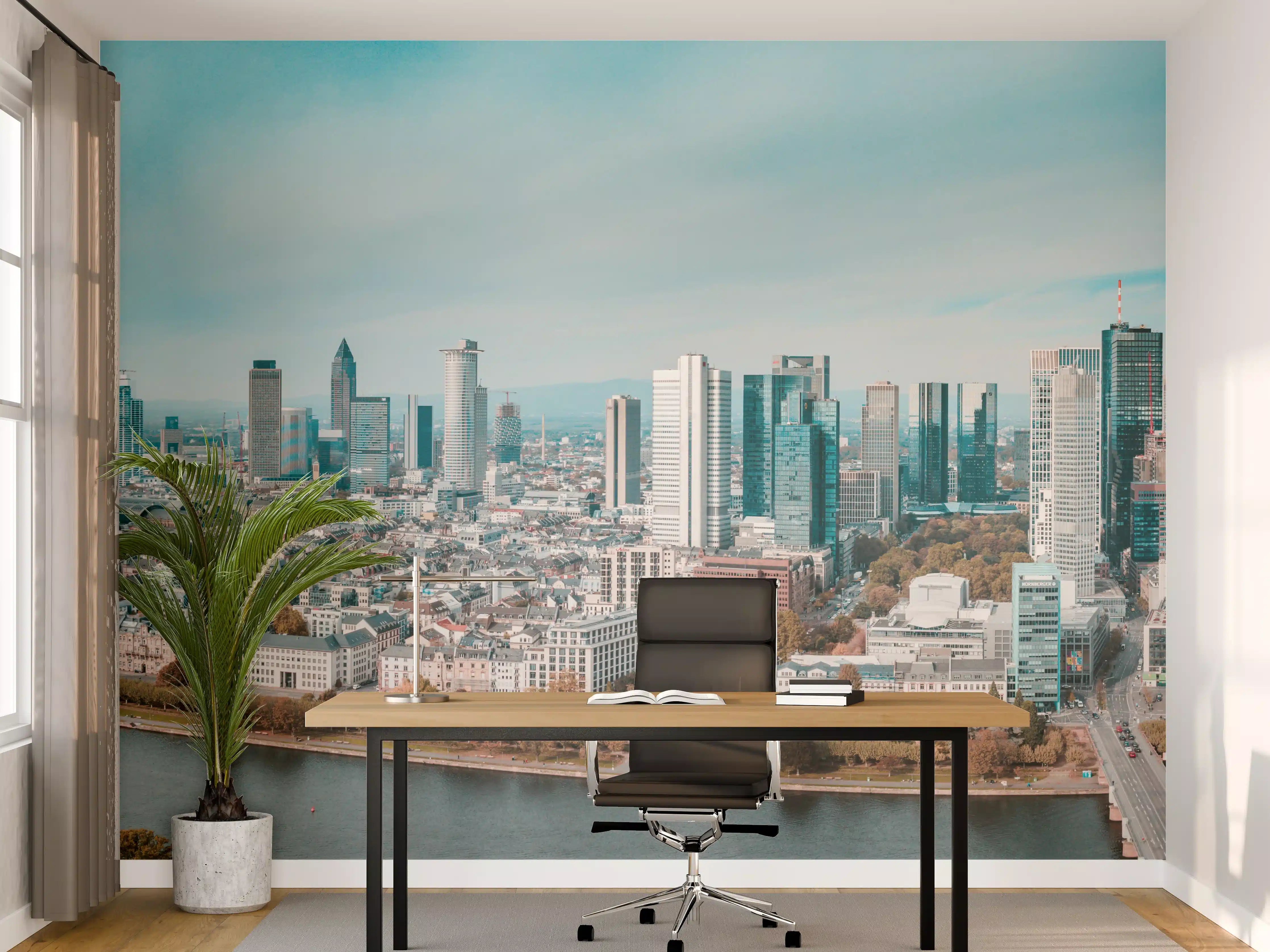 Büro Wandgestaltung - Frankfurt Luftaufnahme Panorama