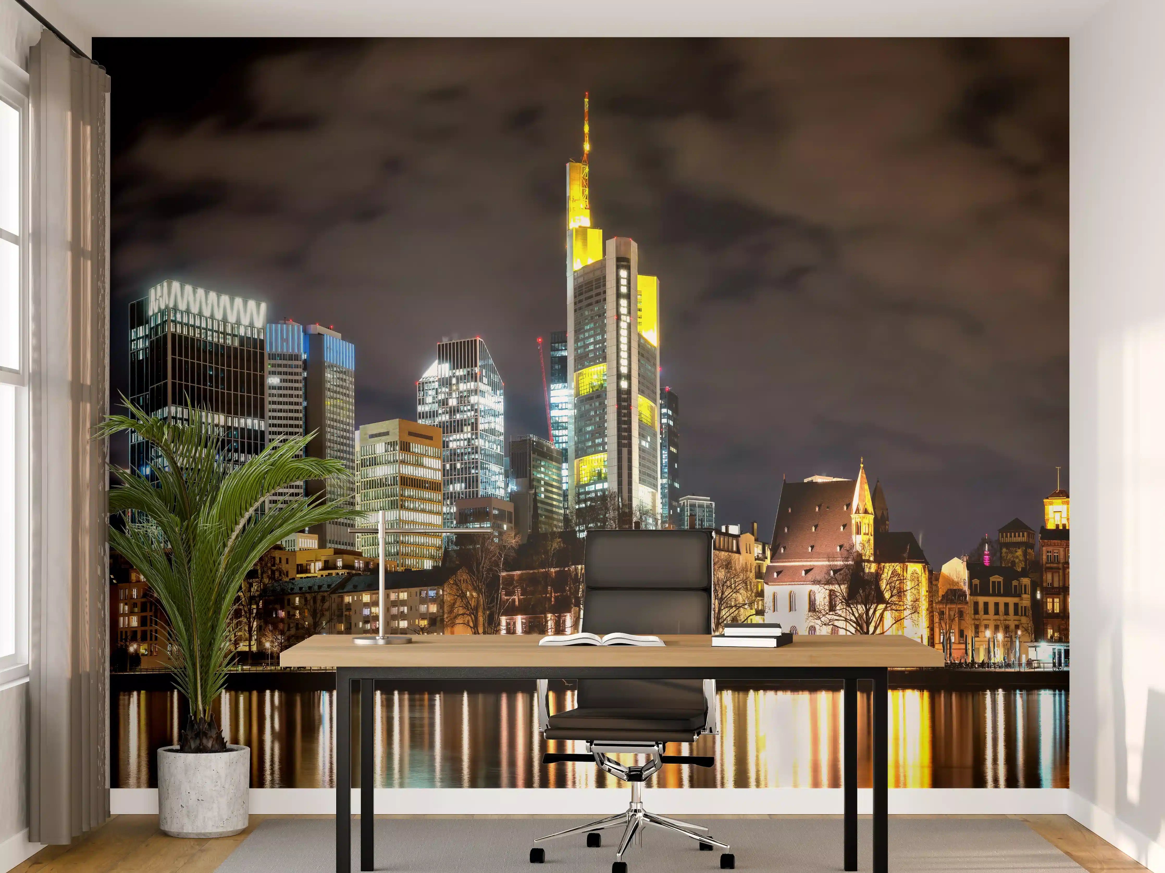 Büro Wandgestaltung - Frankfurt Nachtportrait