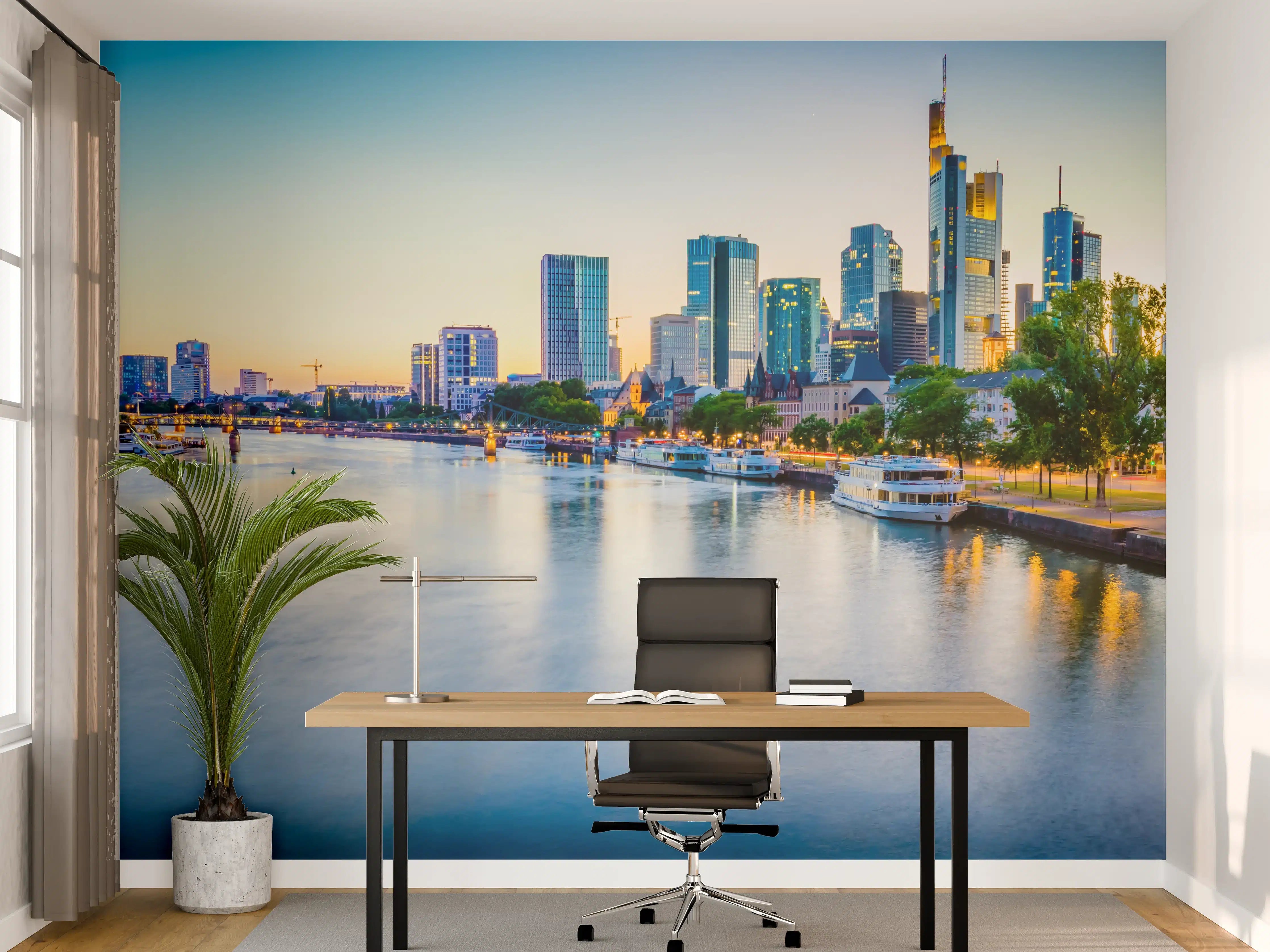 Büro Wandgestaltung - Frankfurt Panorama Ostend