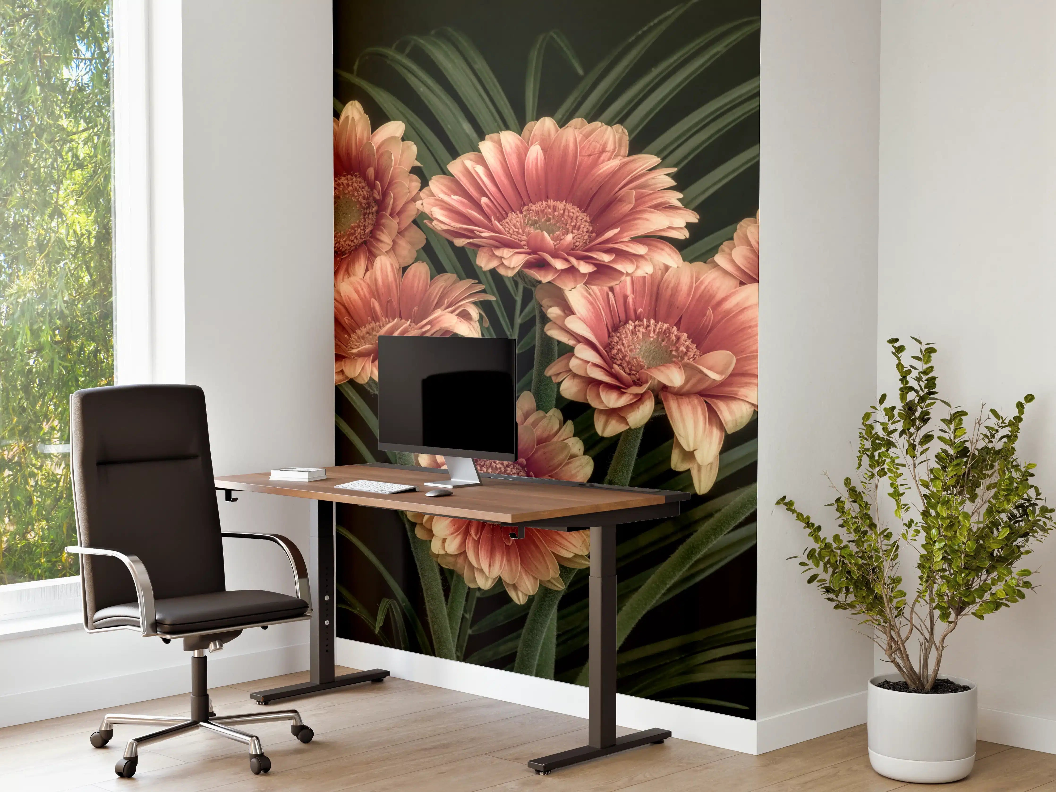 Büro Wandgestaltung - Frischer Blumenstrauß Stillleben