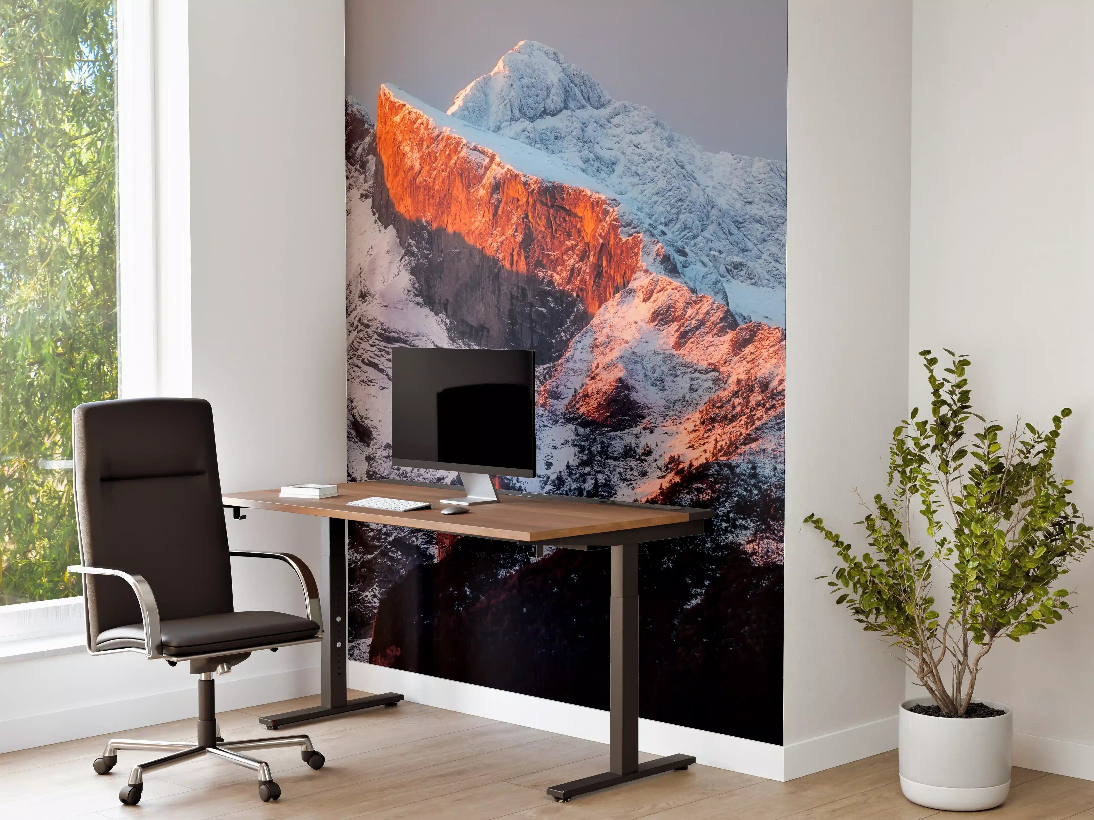Büro Wandgestaltung - Frostiges Bergpanorama bei Sonnenaufgang