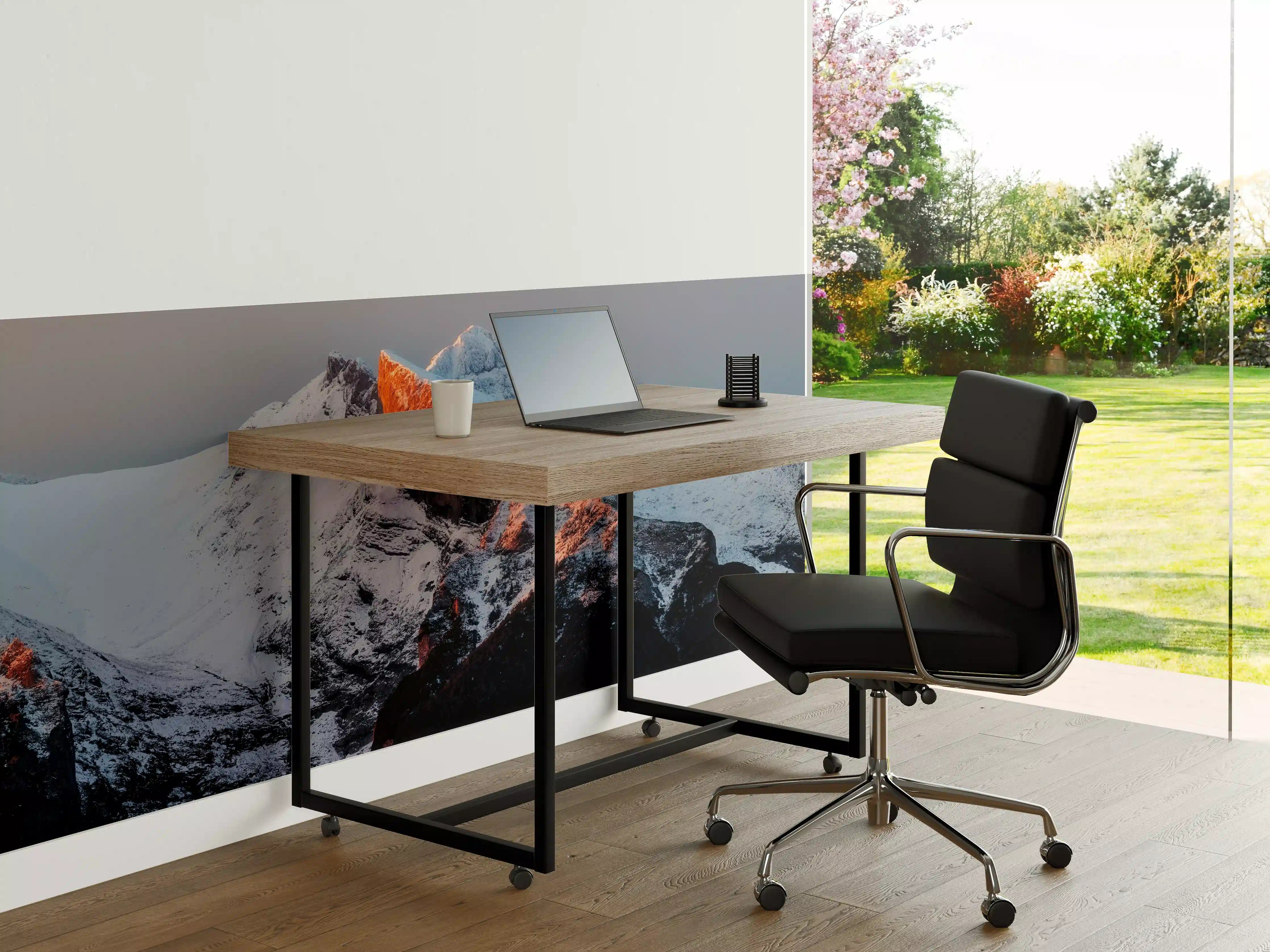 Büro Wandgestaltung - Frostiges Bergpanorama bei Sonnenaufgang