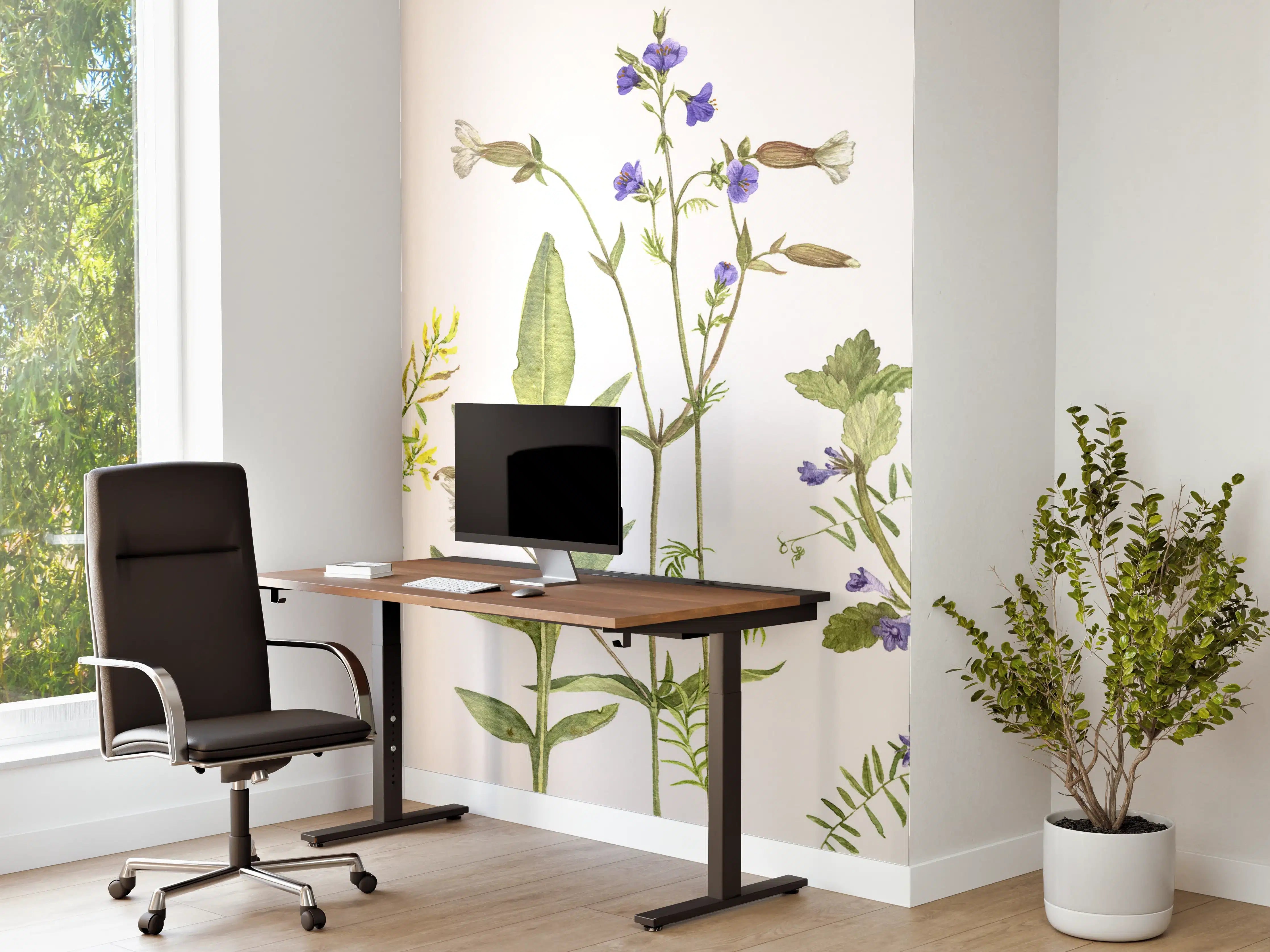 Büro Wandgestaltung - Frühlingswiese mit bunten Wildblumen