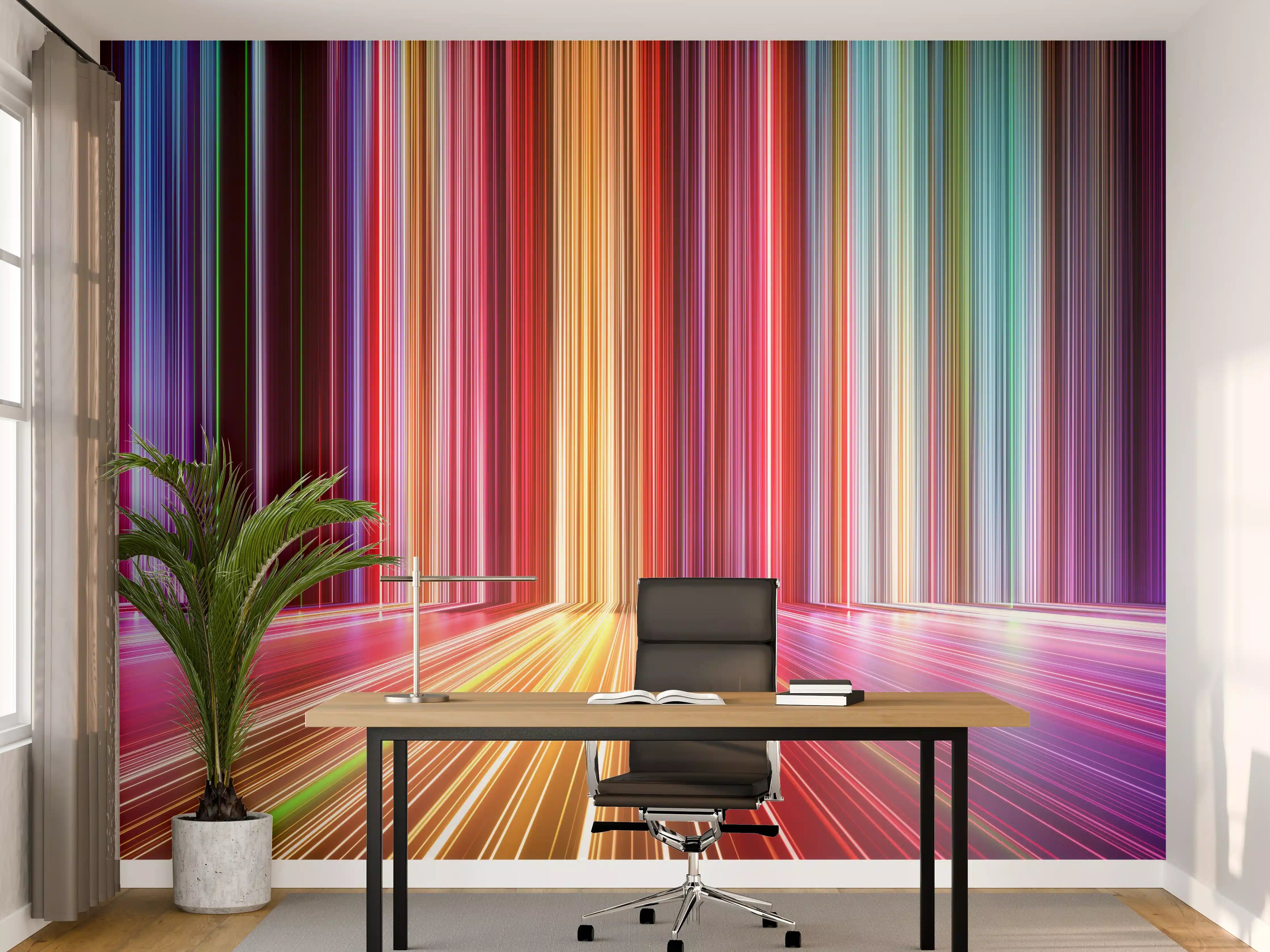 Büro Wandgestaltung - Futuristische Farben - 3D Render