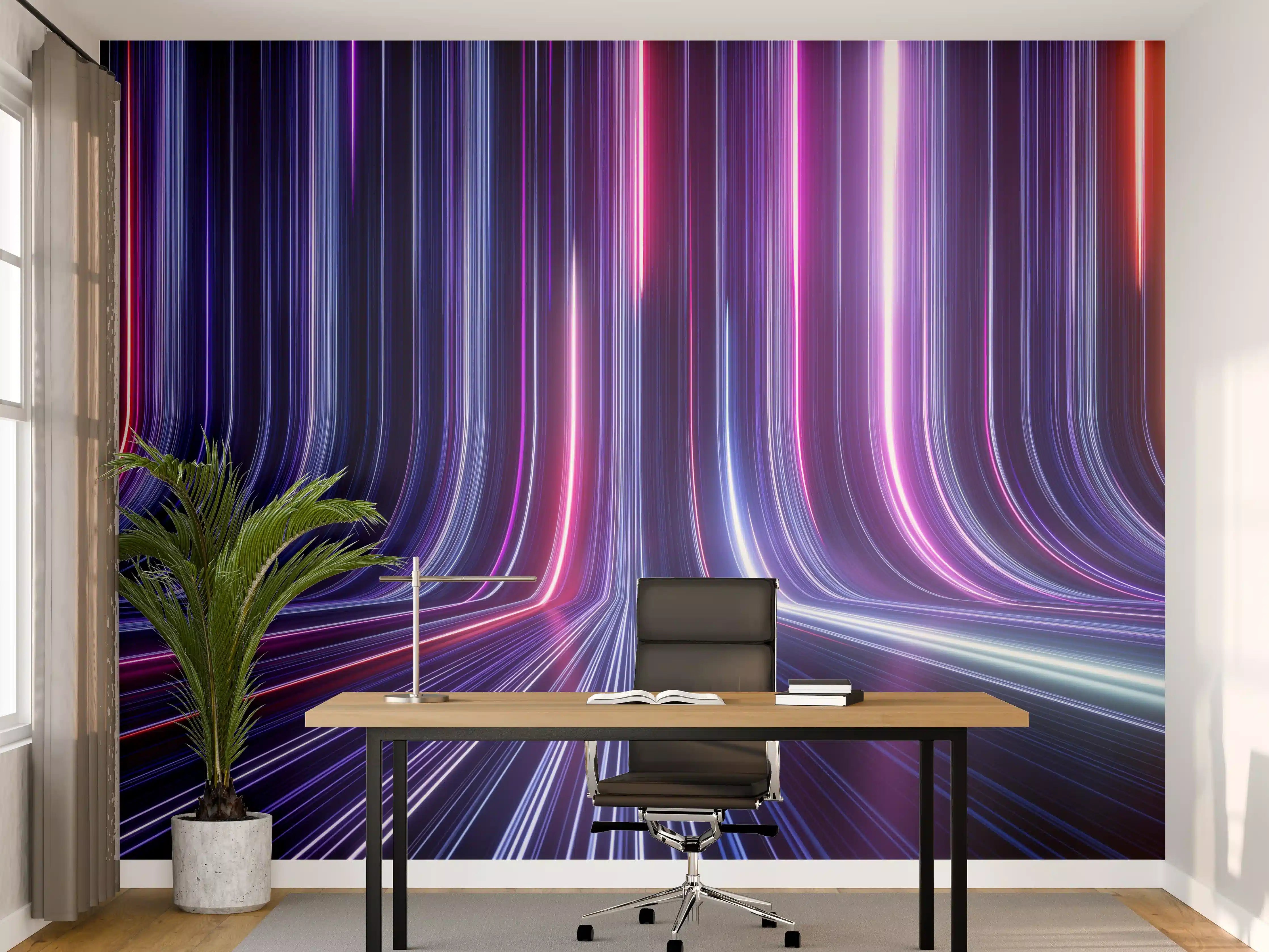 Büro Wandgestaltung - Futuristisches Neon Design