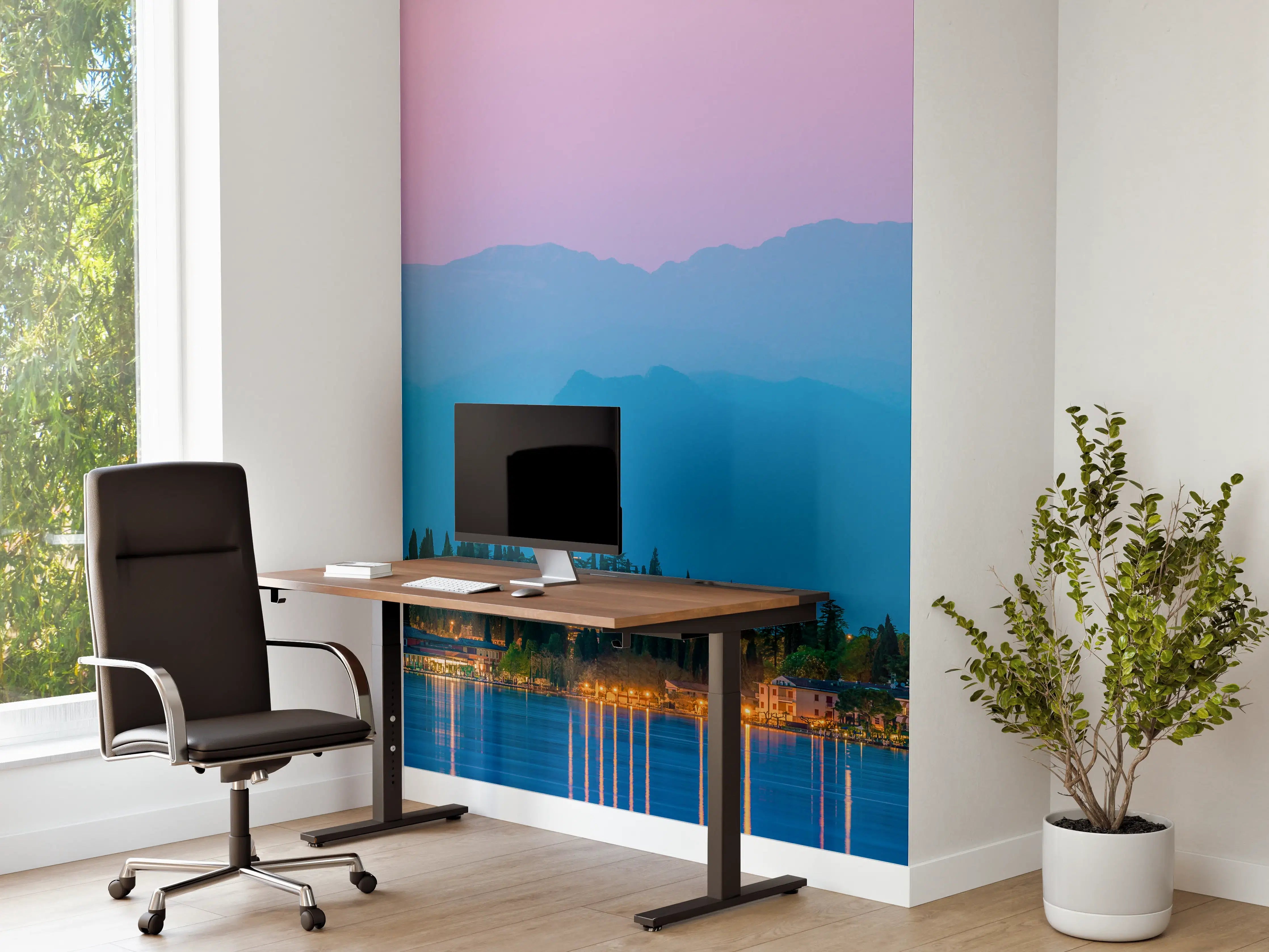 Büro Wandgestaltung - Gardasee Abenddämmerung Panorama