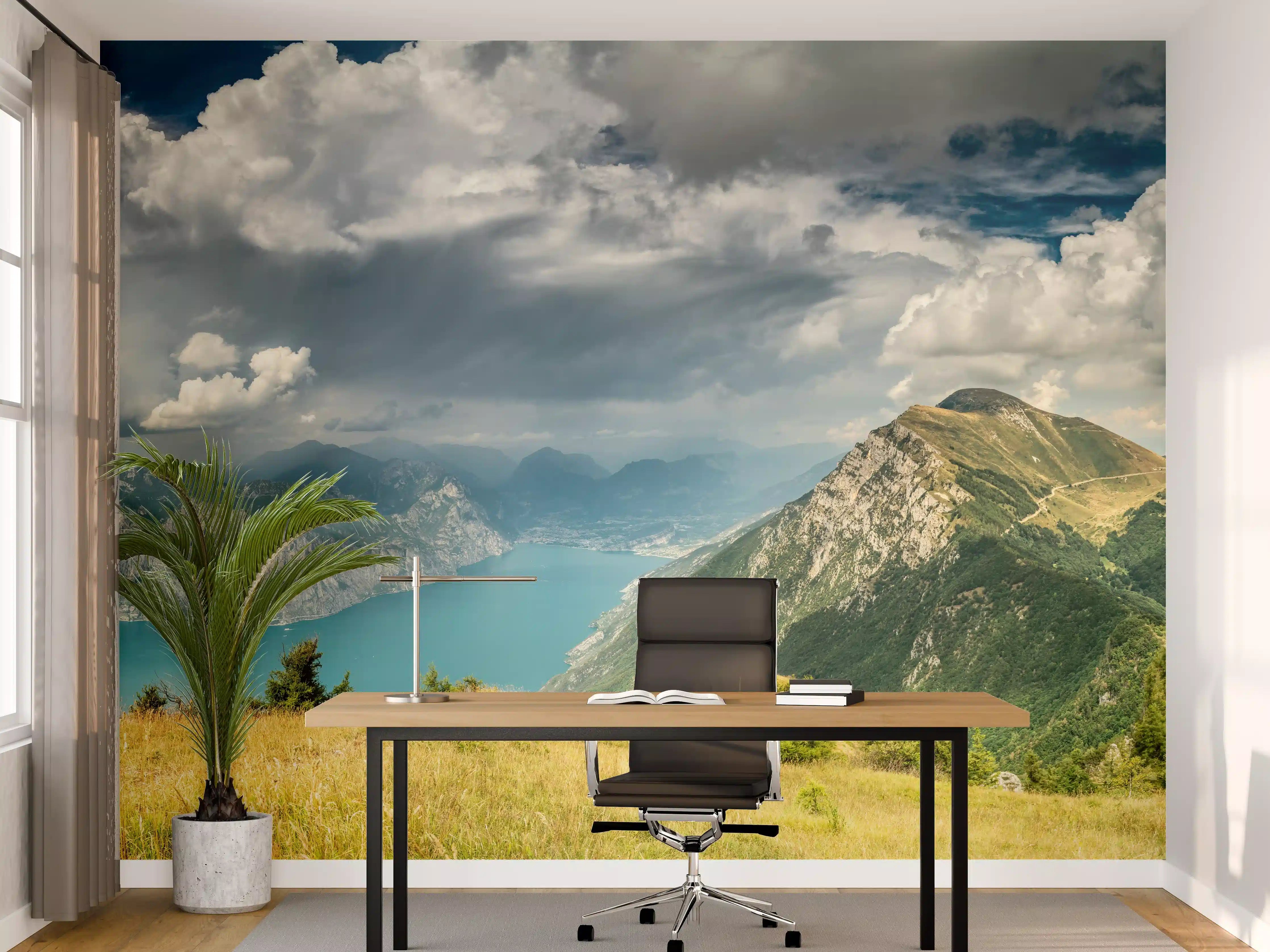 Büro Wandgestaltung - Gardasee – Harmonie in Blau-Grün