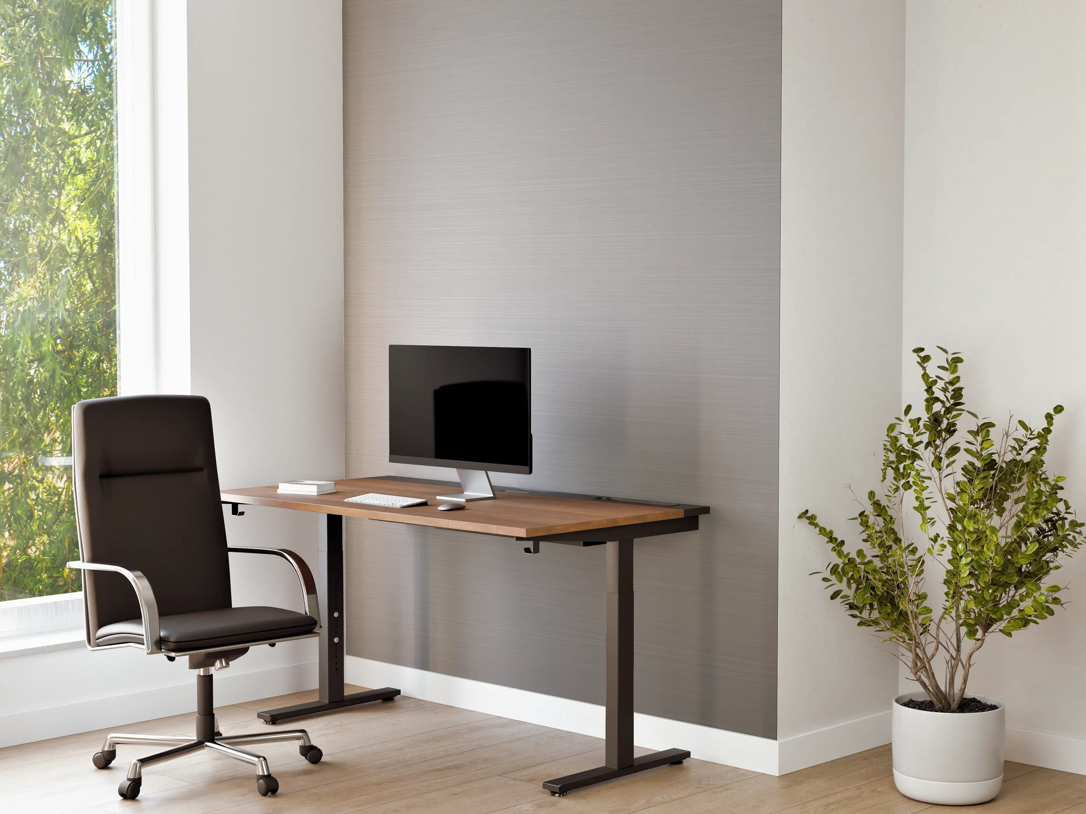 Büro Wandgestaltung - Gebürsteter Metall-Hintergrund Grau