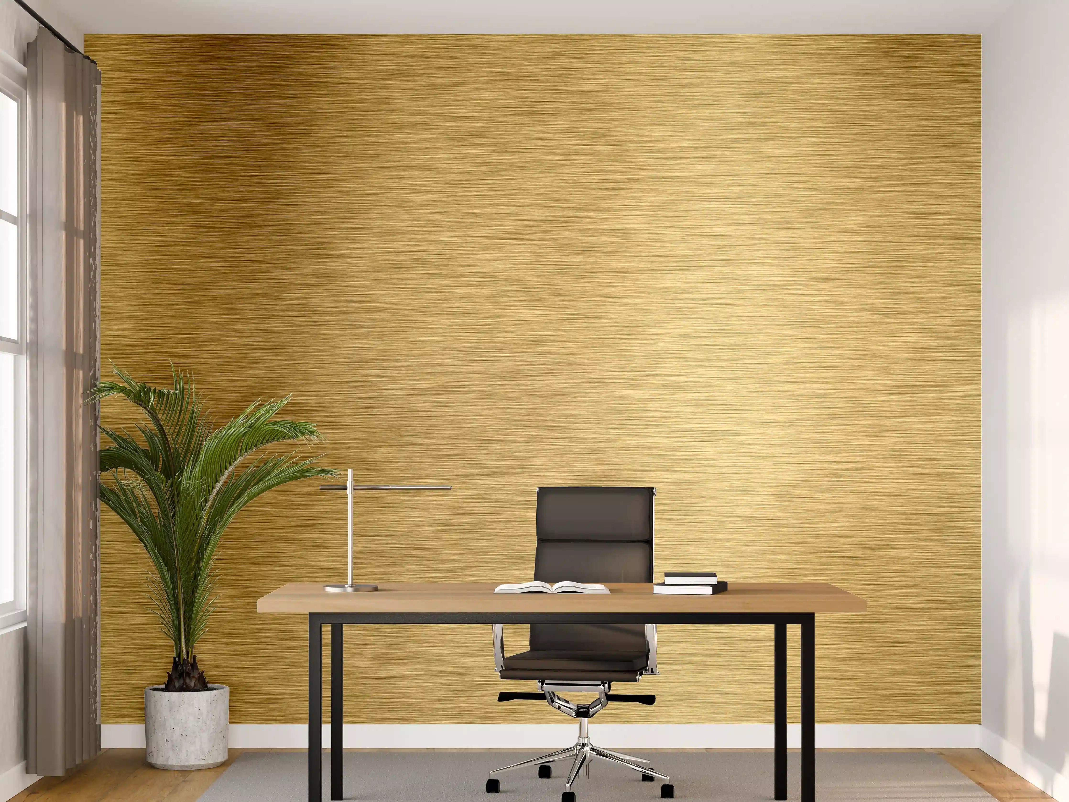 Büro Wandgestaltung - Gebürstetes Gold