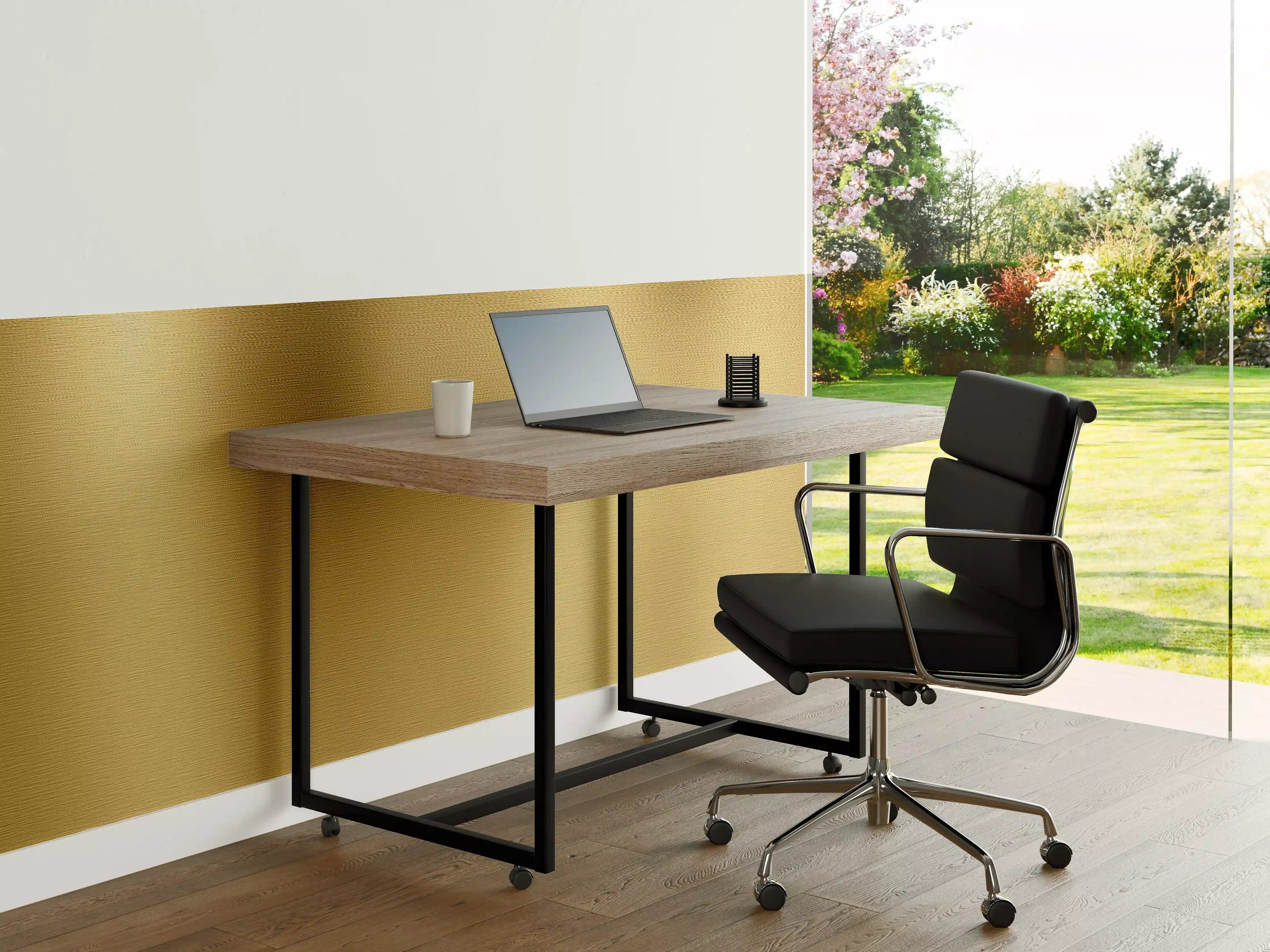 Büro Wandgestaltung - Gebürstetes Gold