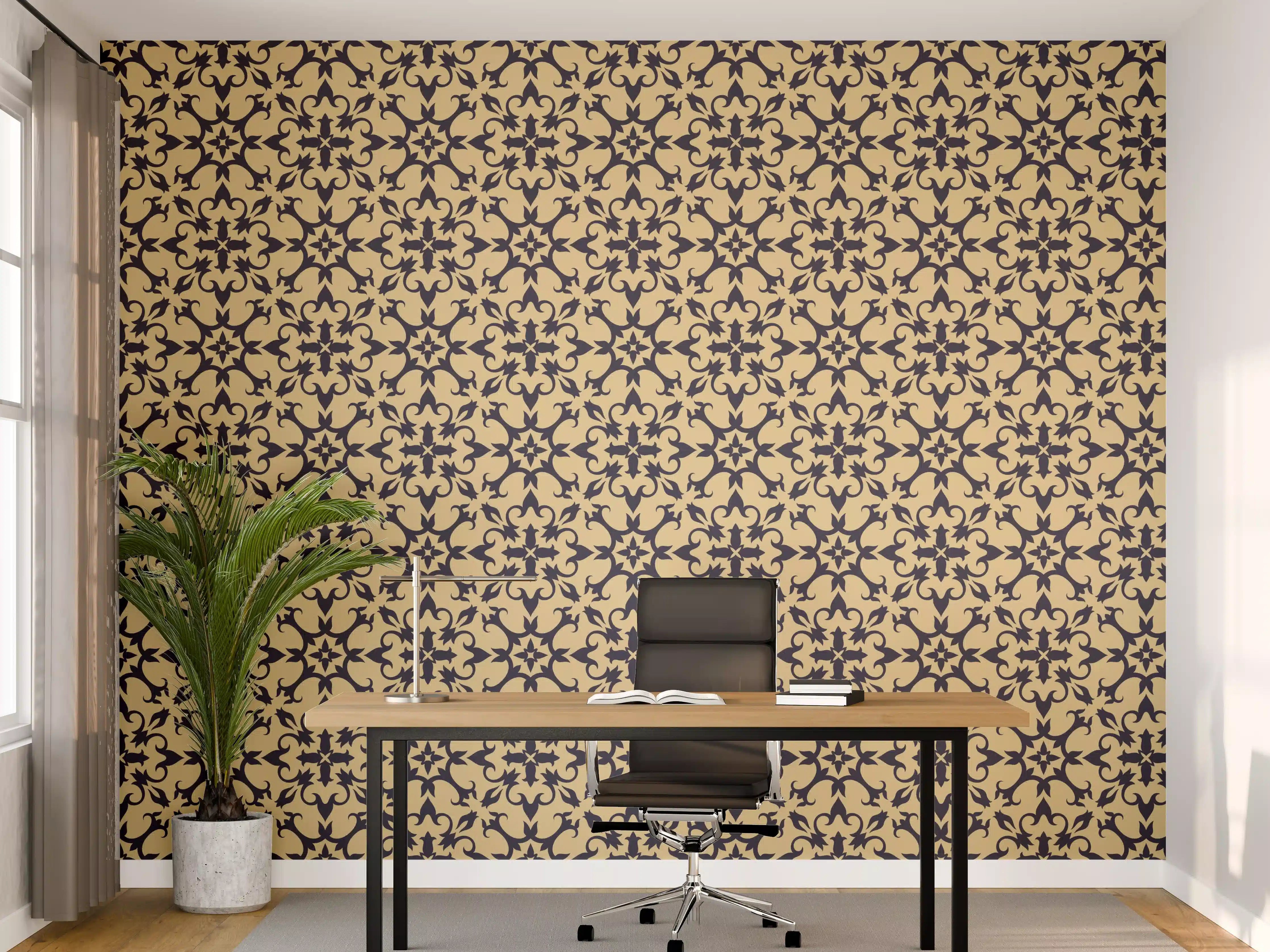Büro Wandgestaltung - Gelb-Schwarz Grafik Design