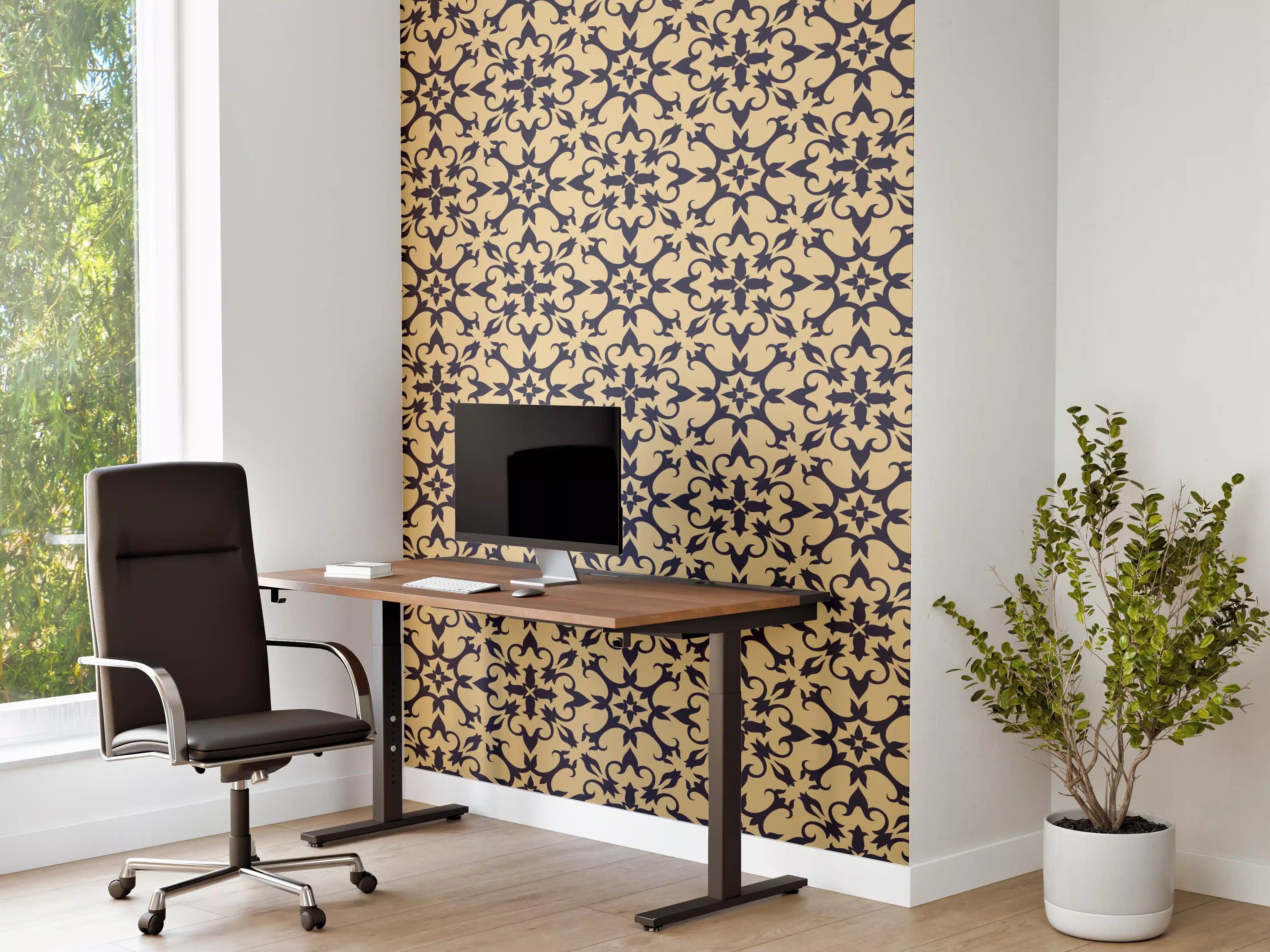 Büro Wandgestaltung - Gelb-Schwarz Grafik Design