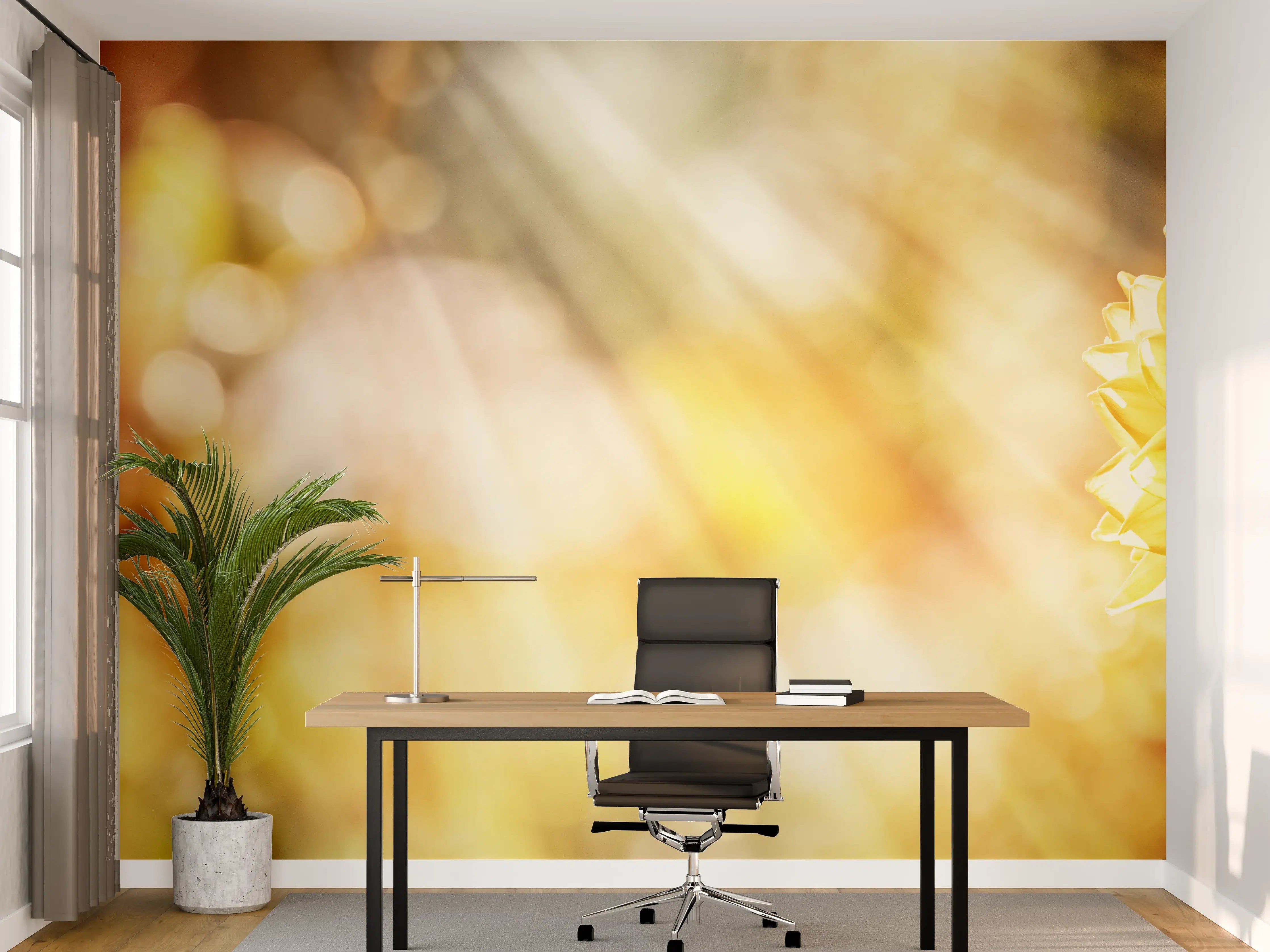 Büro Wandgestaltung - Gelbe Dahlie