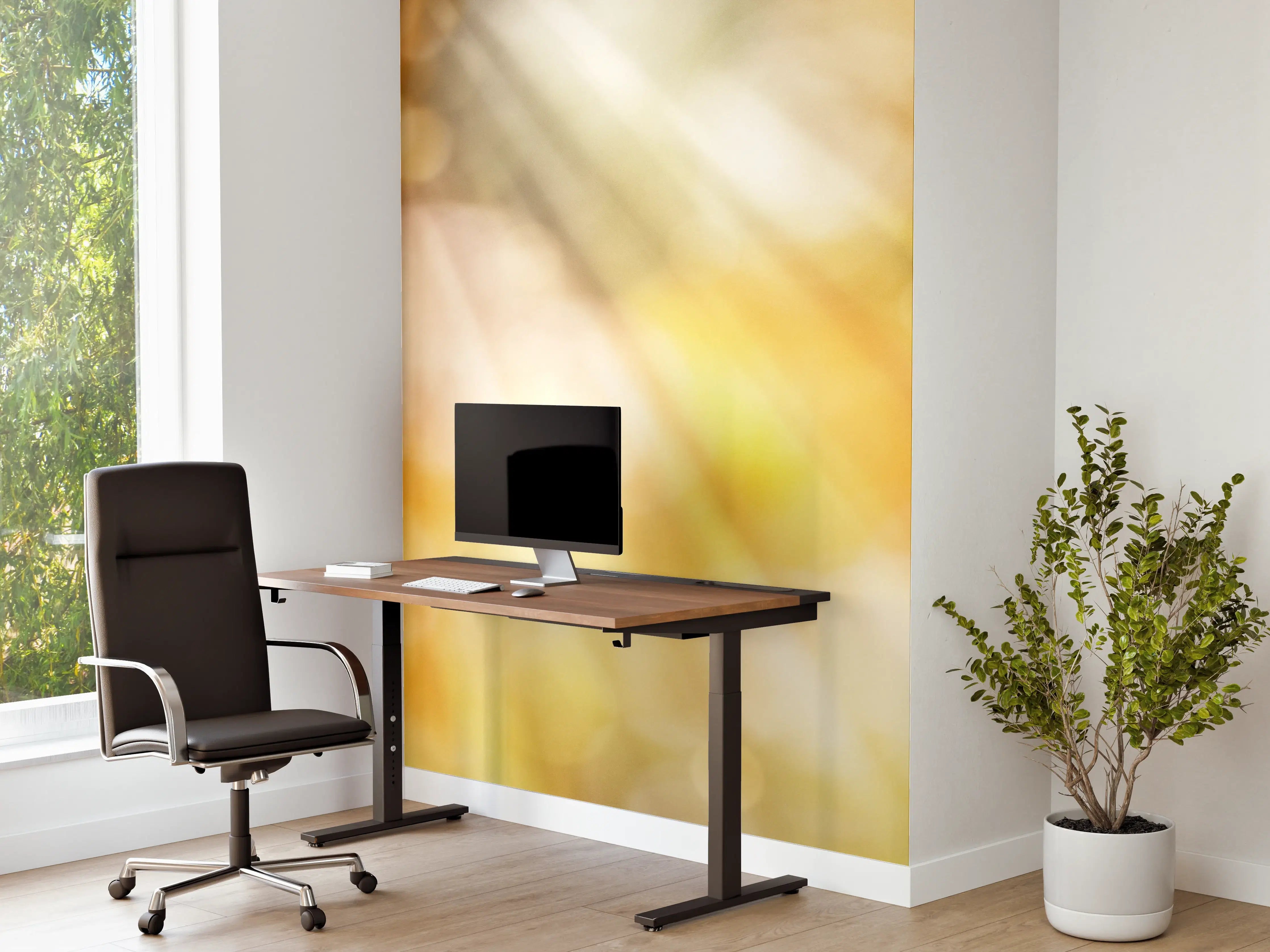 Büro Wandgestaltung - Gelbe Dahlie
