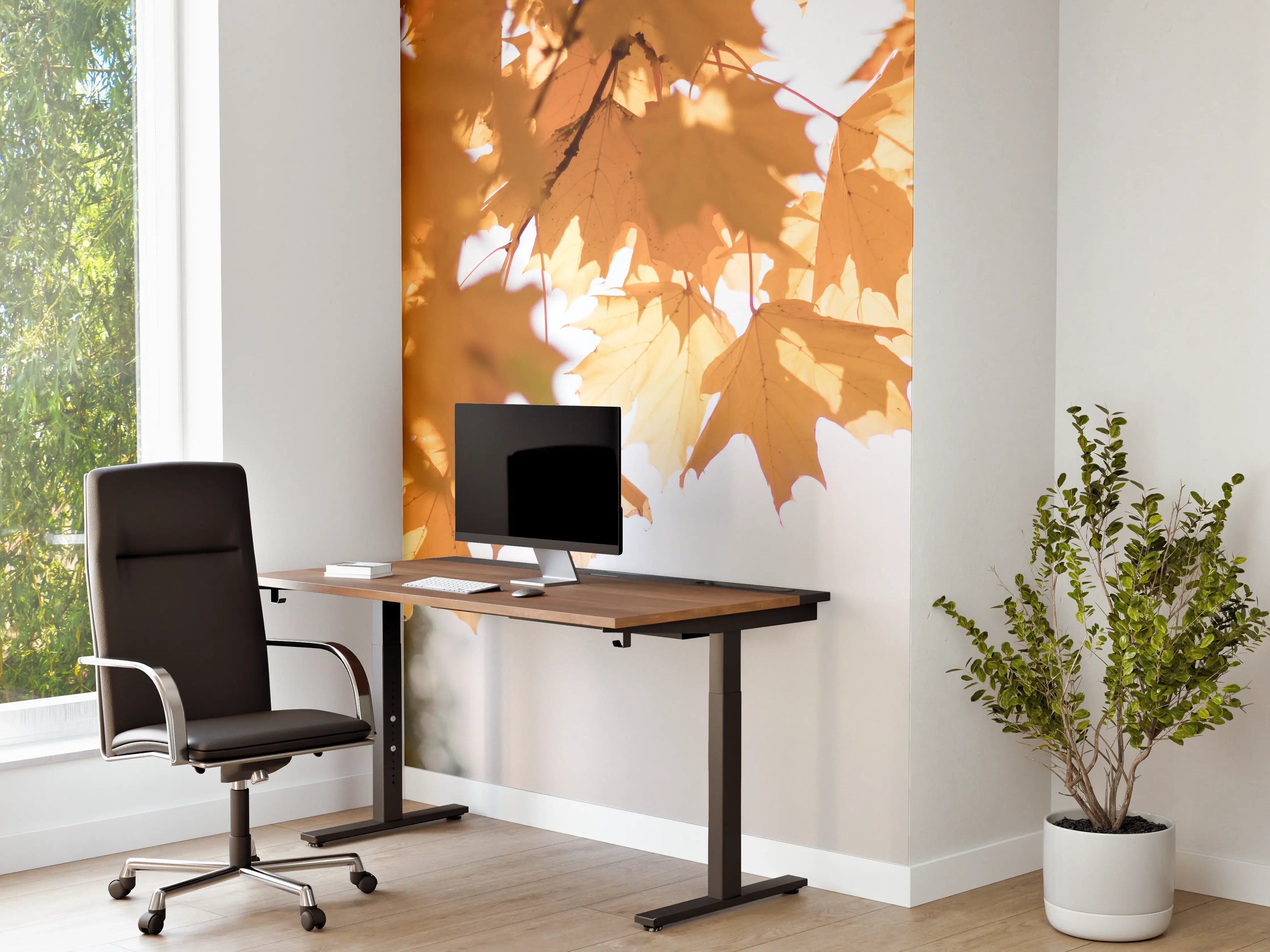 Büro Wandgestaltung - Gelben Ahornblättern im Herbst
