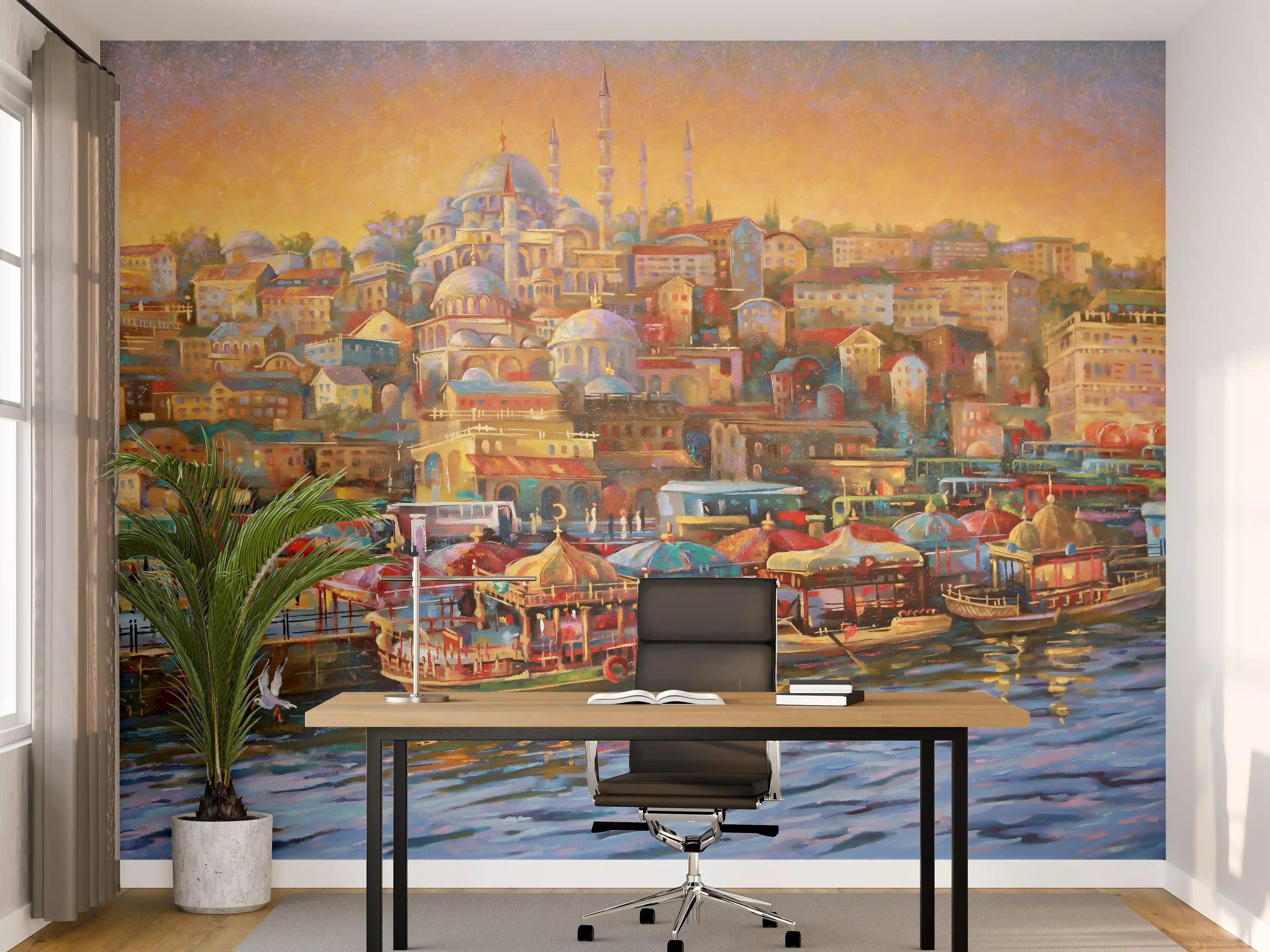 Büro Wandgestaltung - Gemälde der Bucht des Goldenen Horns