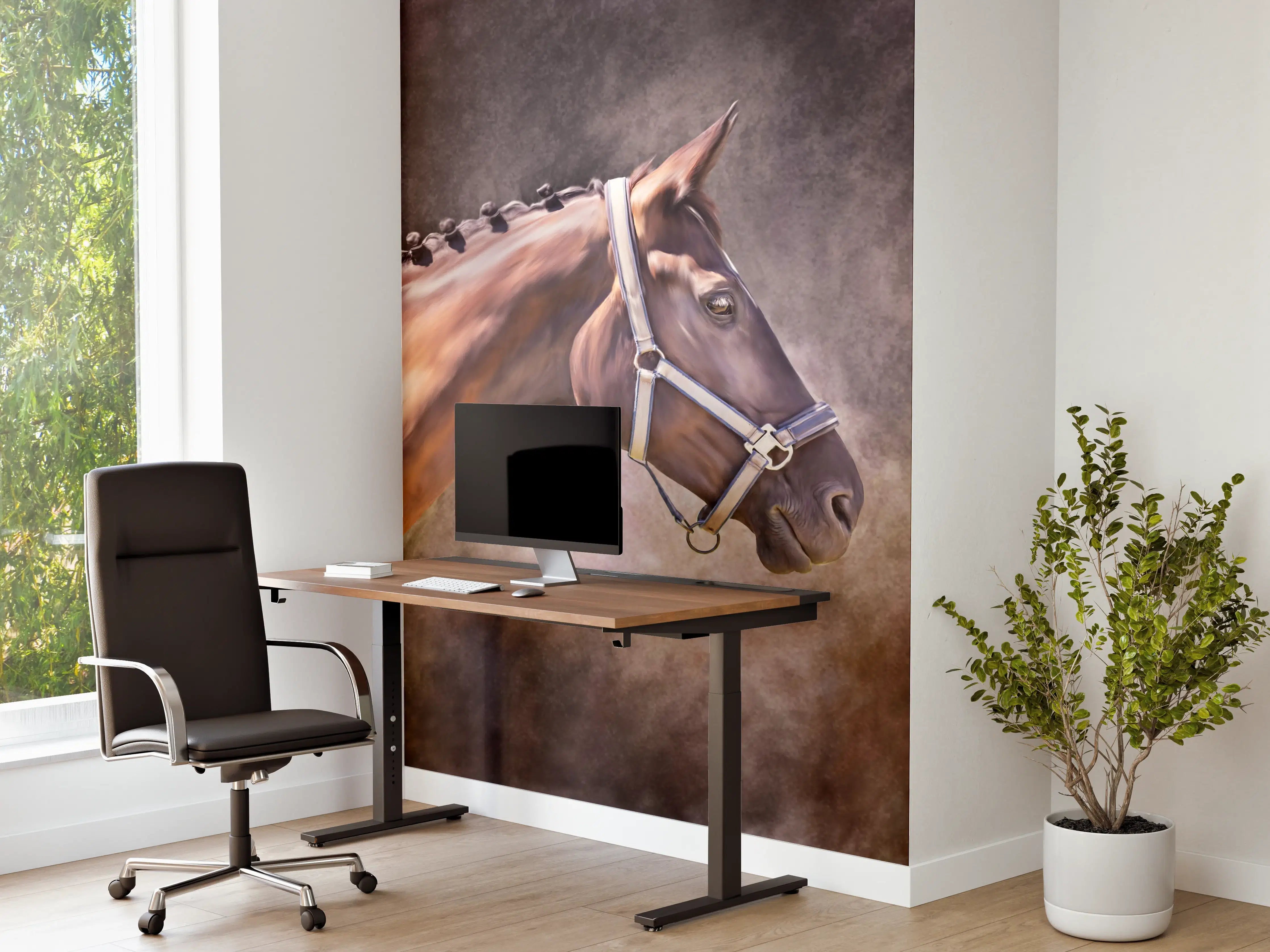 Büro Wandgestaltung - Gemalter Pferdekopf