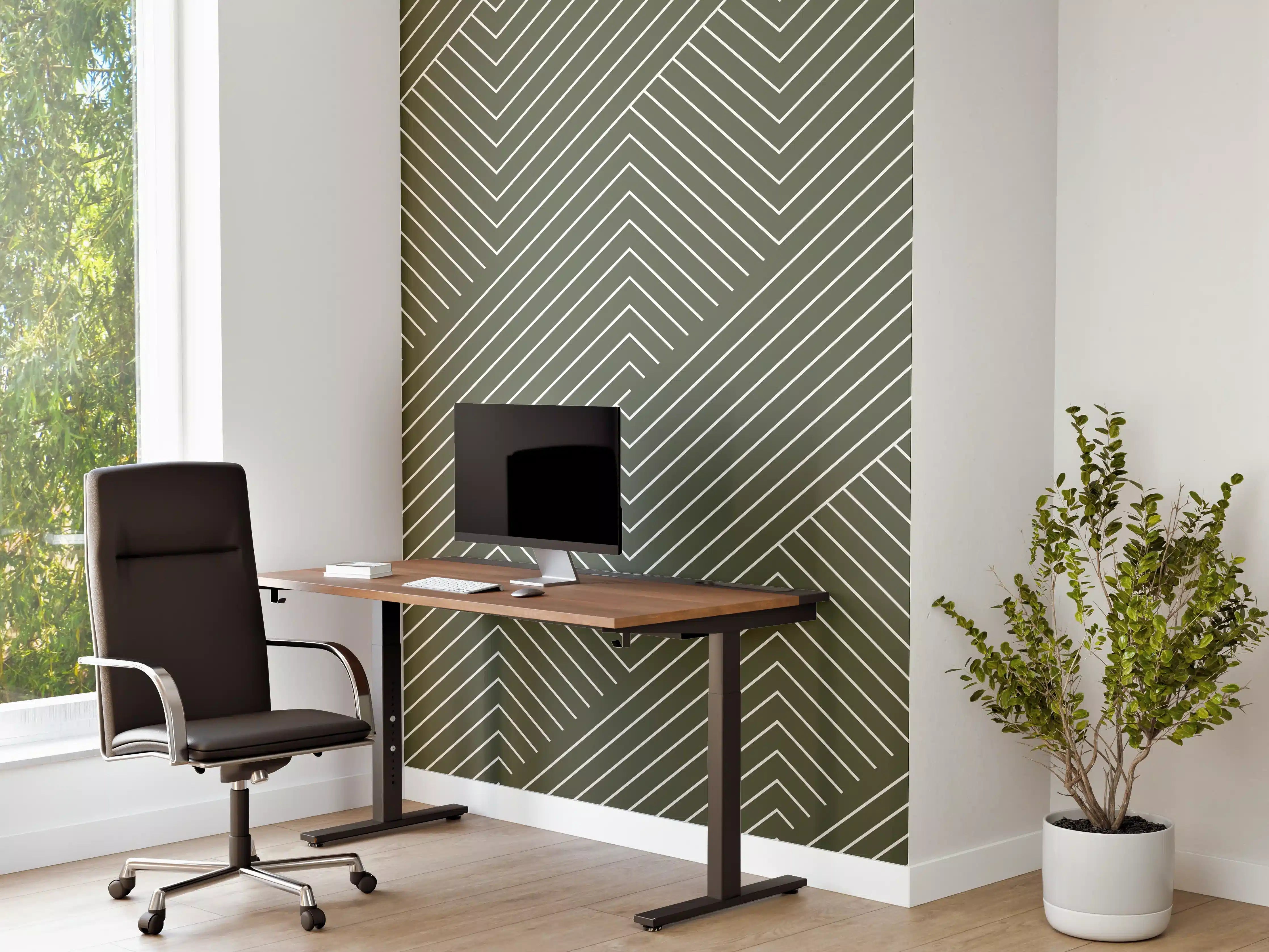 Büro Wandgestaltung - Geometrische Grün-Muster