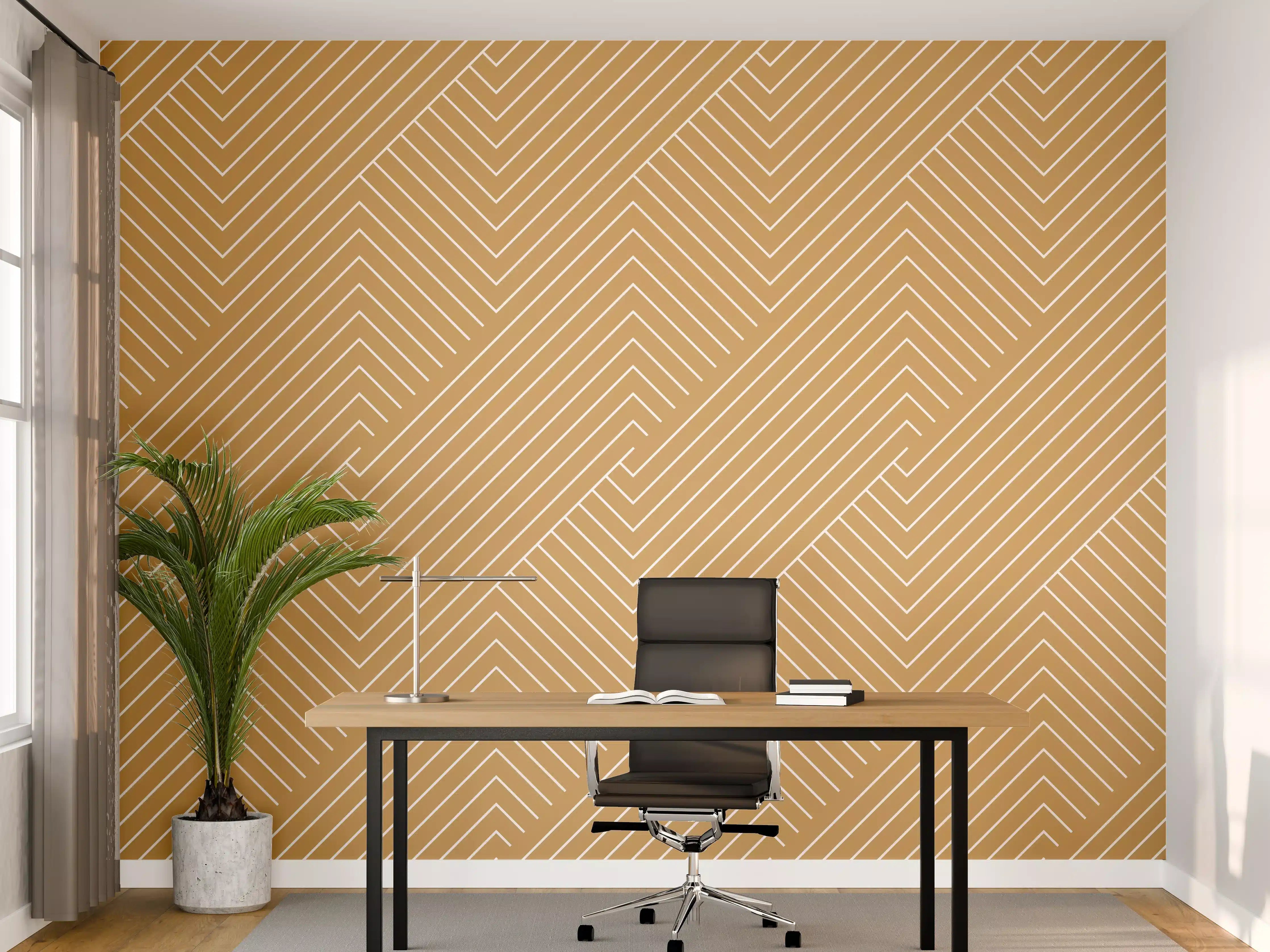 Büro Wandgestaltung - Geometrische Ocra-Textur
