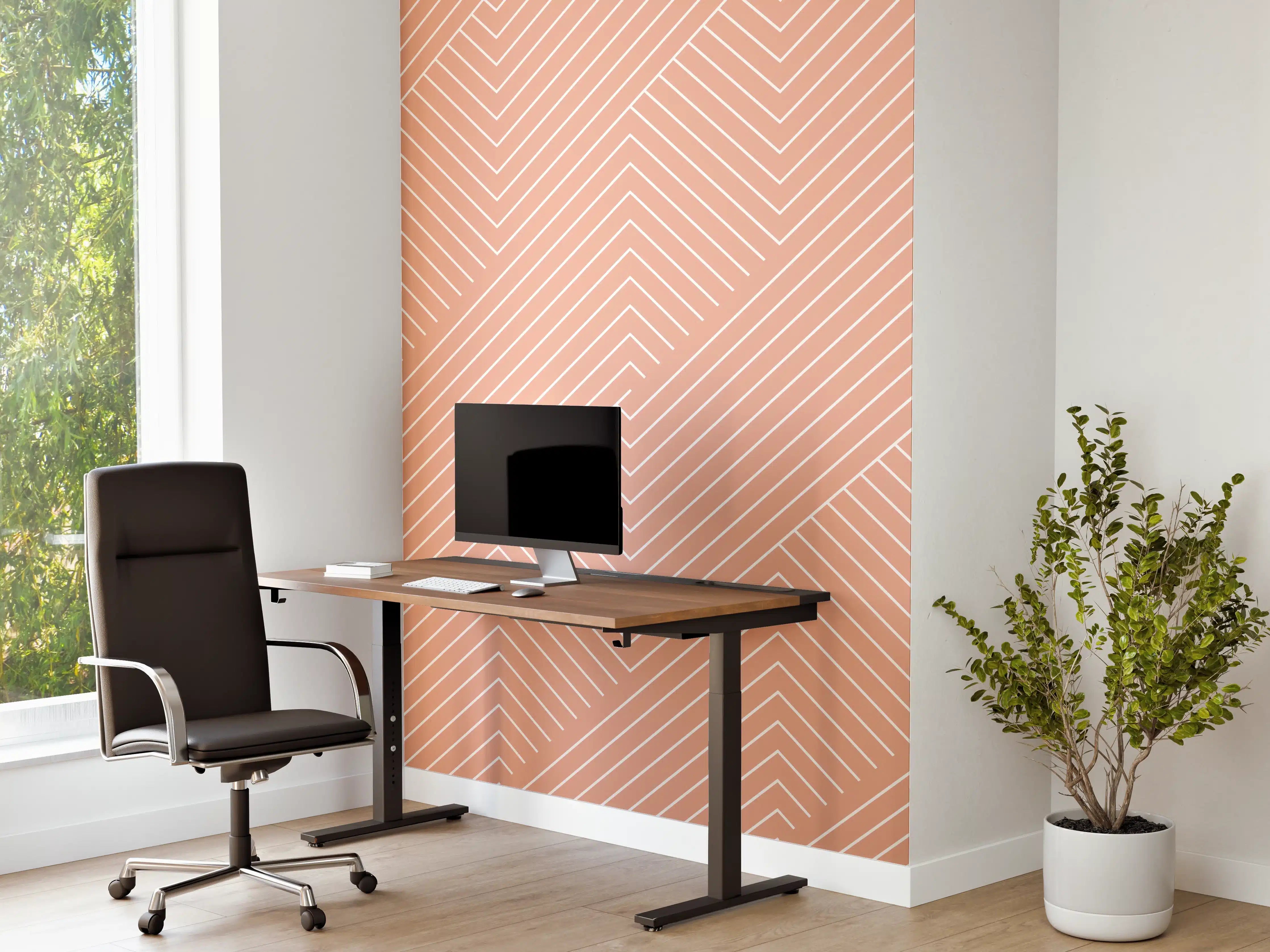 Büro Wandgestaltung - Geometrische Salmone-Textur