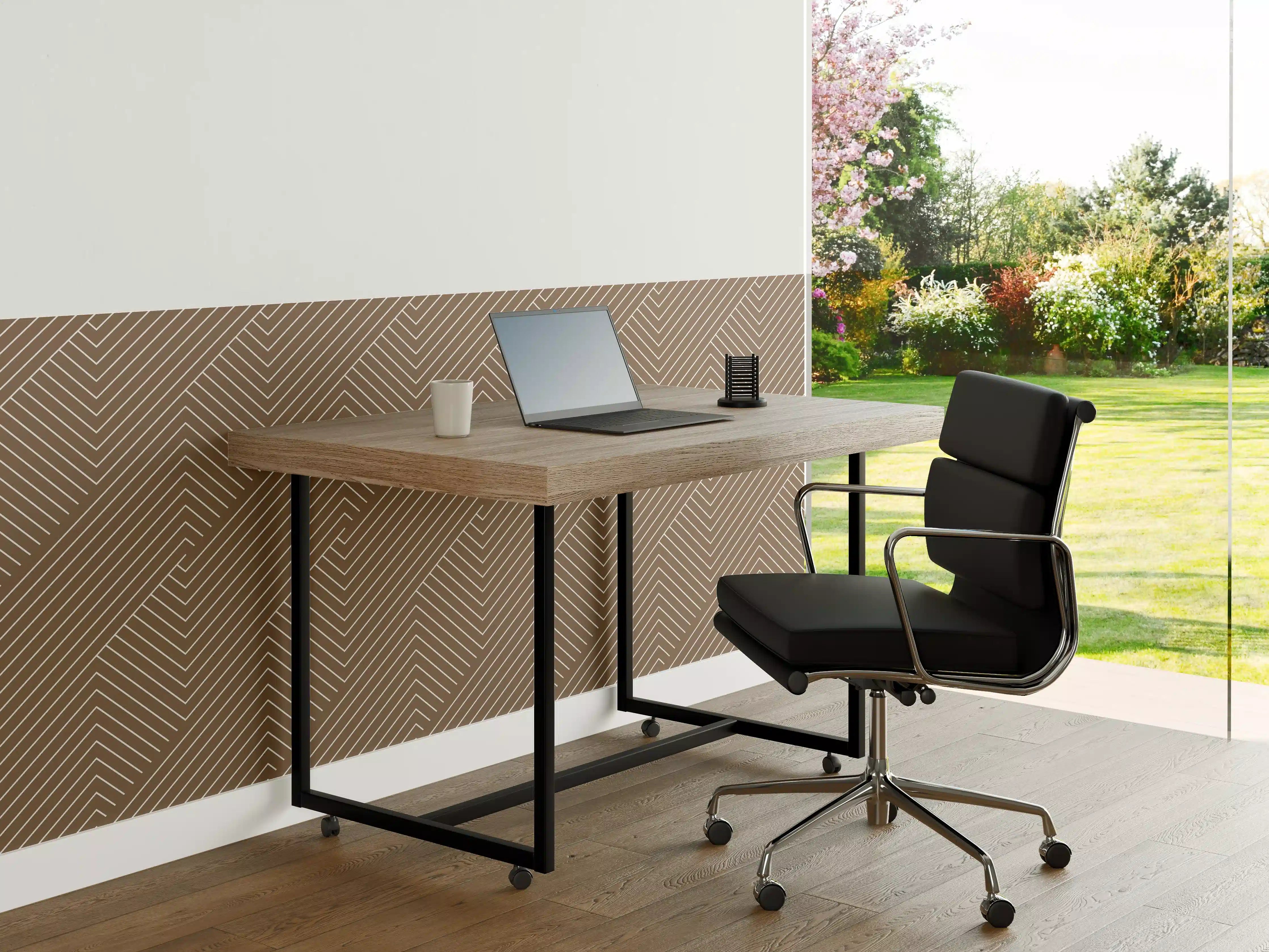 Büro Wandgestaltung - Geometrische Sigaro-Muster in Braun